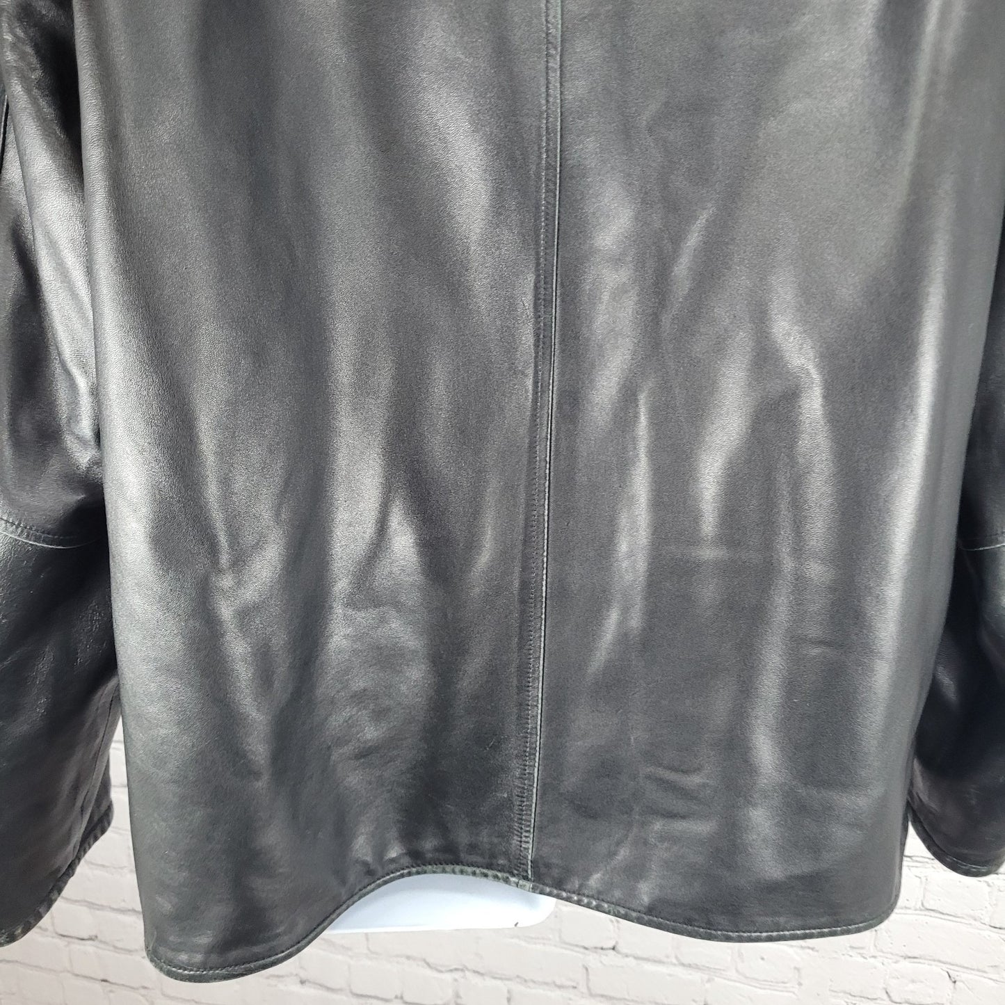 Roundtree & Yorke Black Brown Lamb Skin Leather Suede Reversible Jacket Large L