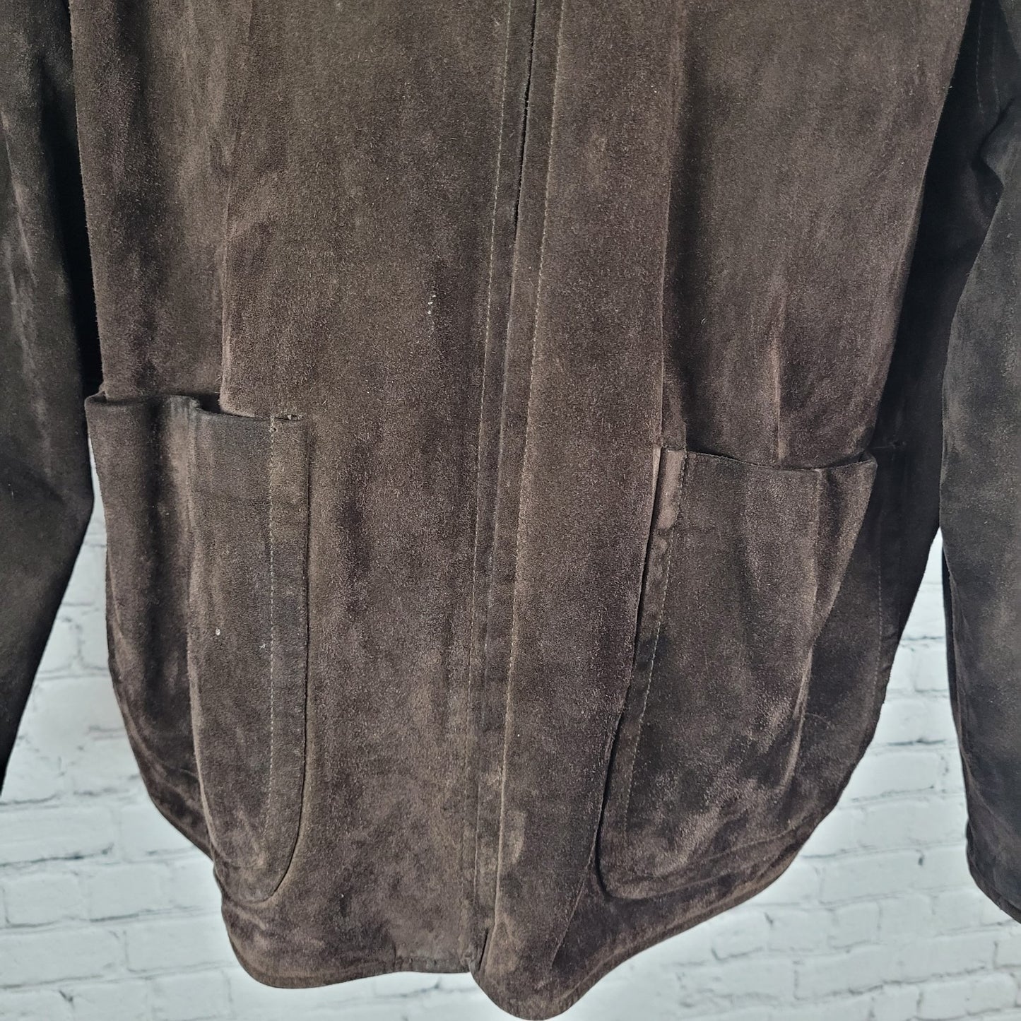 Roundtree & Yorke Black Brown Lamb Skin Leather Suede Reversible Jacket Large L