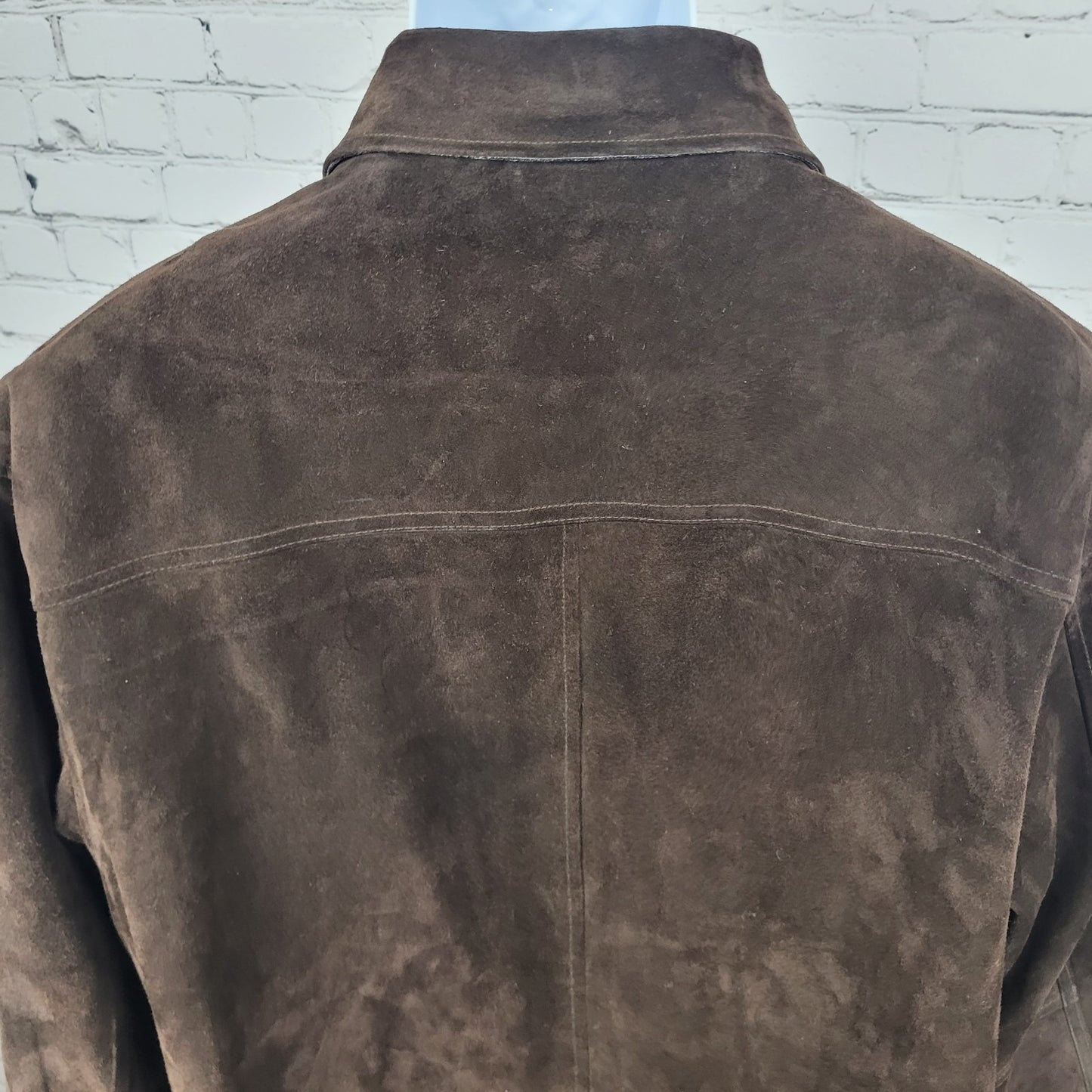 Roundtree & Yorke Black Brown Lamb Skin Leather Suede Reversible Jacket Large L