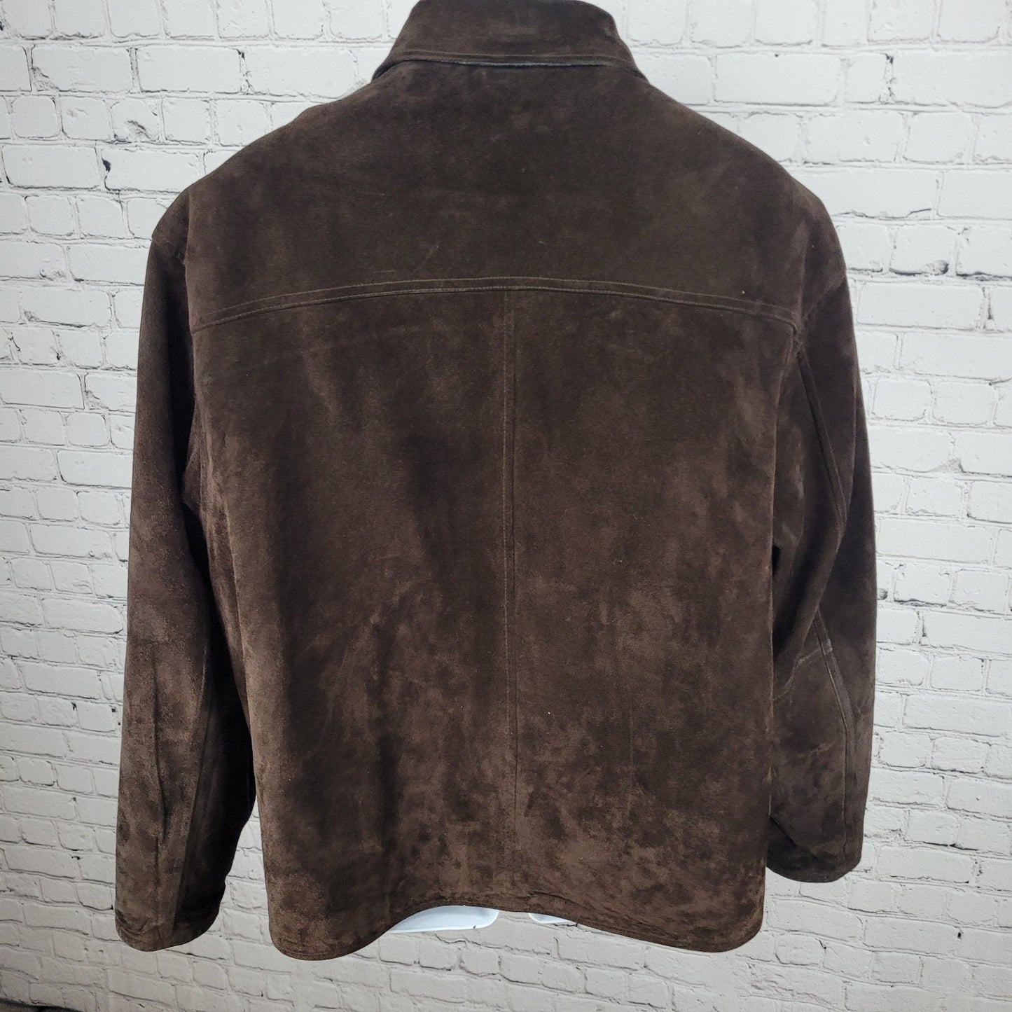 Roundtree & Yorke Black Brown Lamb Skin Leather Suede Reversible Jacket Large L