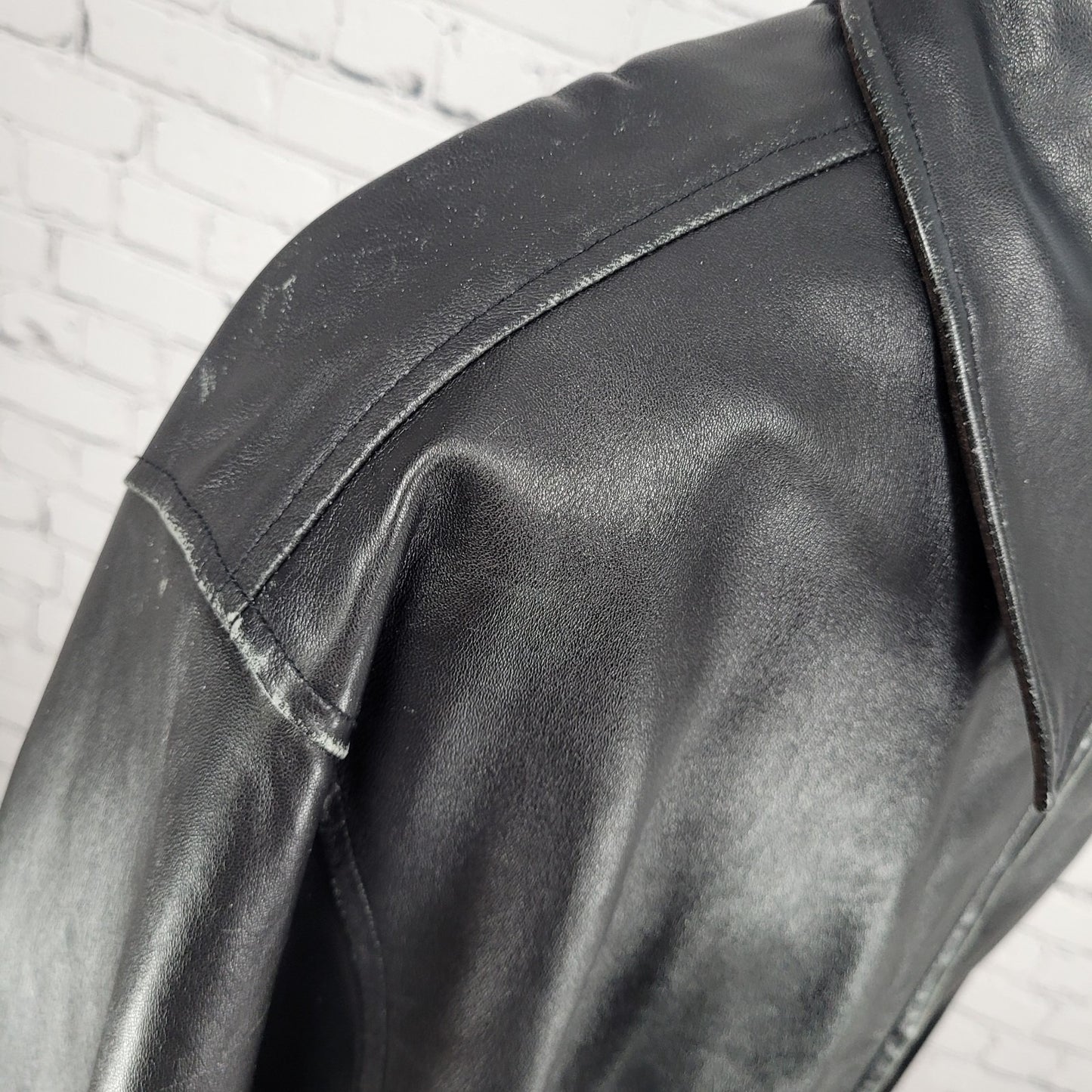 Roundtree & Yorke Black Brown Lamb Skin Leather Suede Reversible Jacket Large L