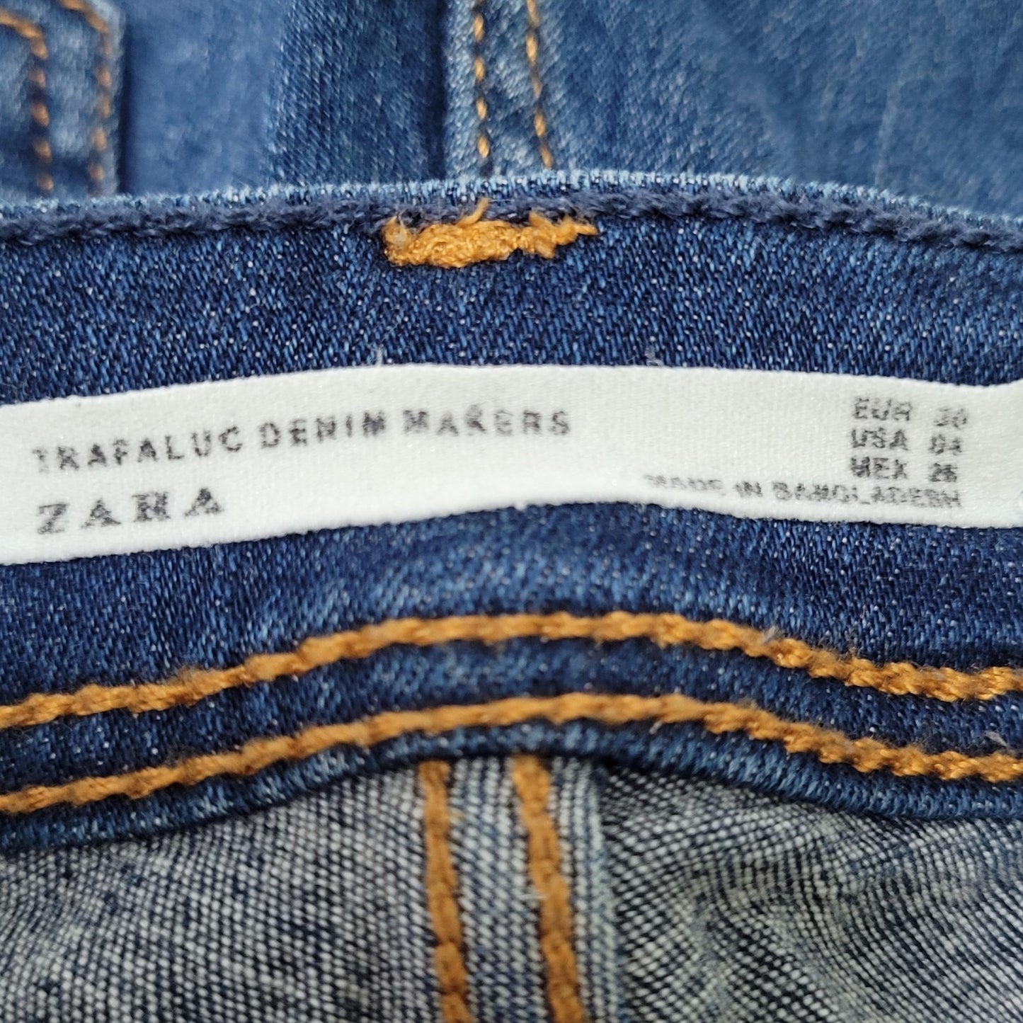 Zara Trafaluc Blue Denim Distressed Low Rise Skinny Ankle Jeans Size 4 (27x26)