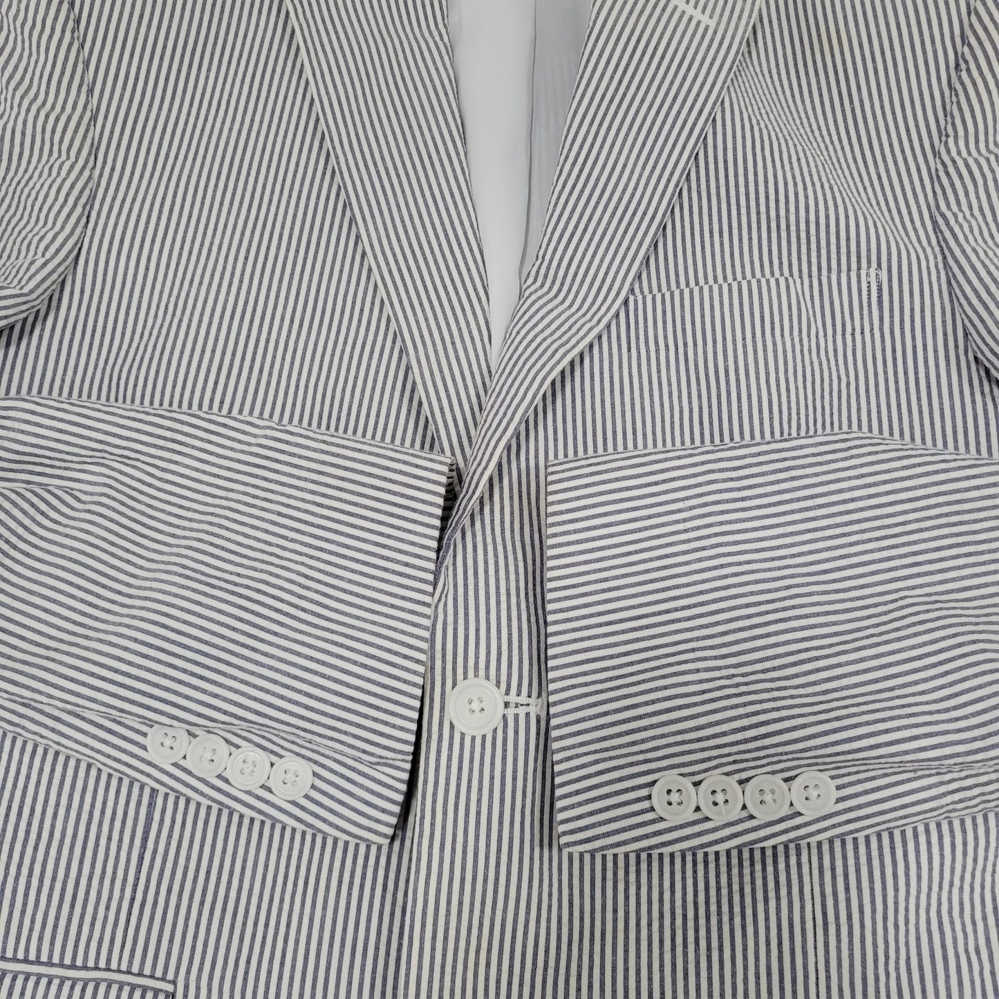 Jos A Bank Blue Striped Tailored Fit Lightweight Stays Cool Blazer Size 40S