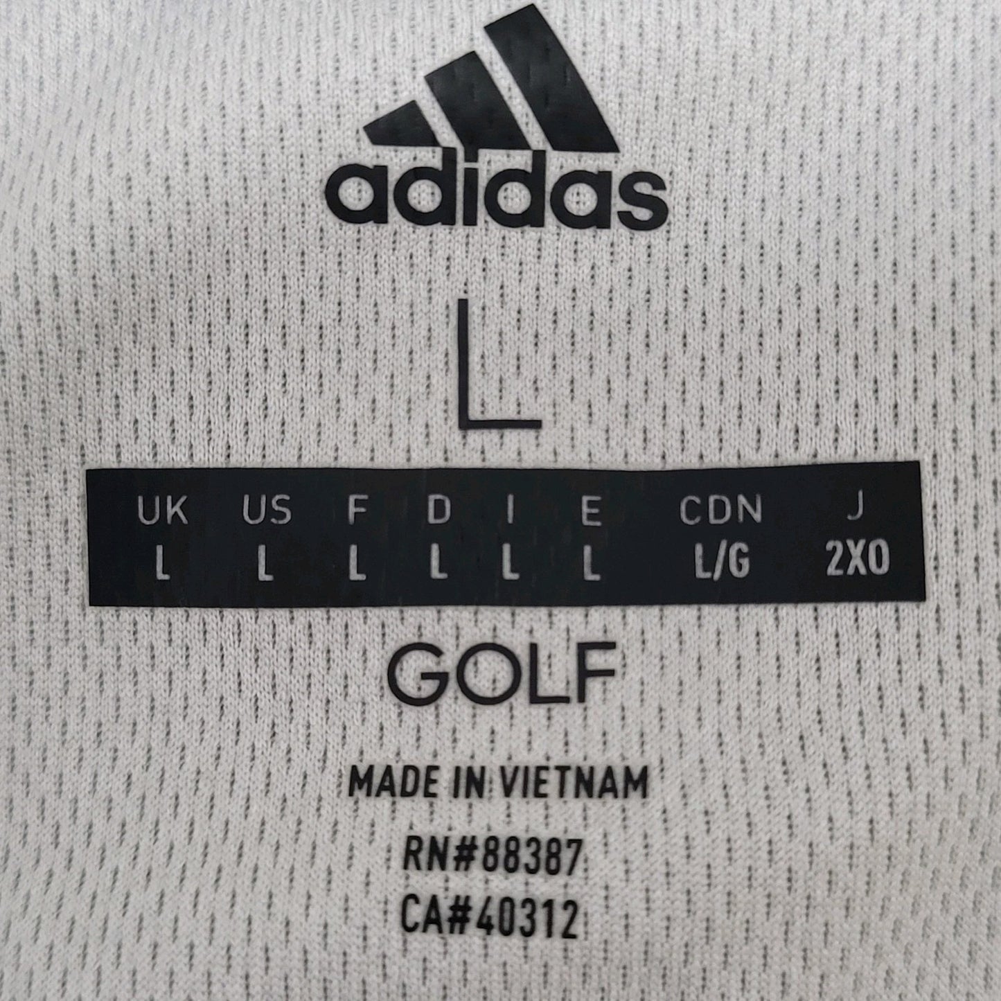 Adidas Golf Atlanta Motor Speedway White Lightweight Polo Shirt Size Large L