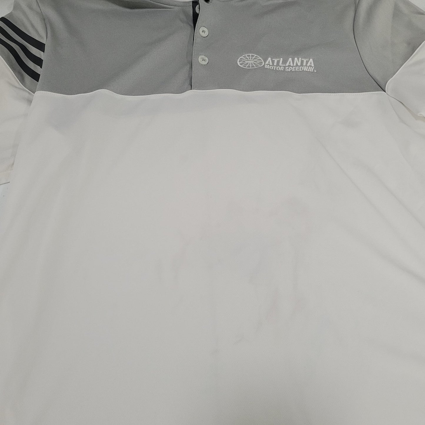 Adidas Golf Atlanta Motor Speedway White Lightweight Polo Shirt Size Large L