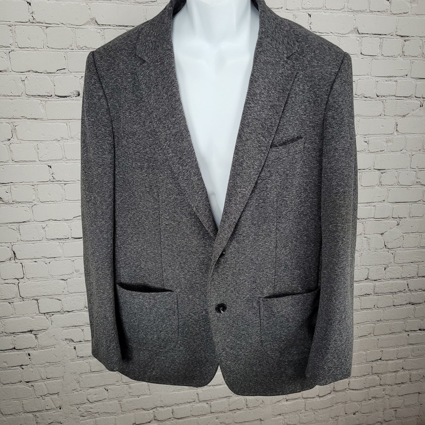 Artefact Dark Grey Heather Knit Stretch Unlined Notch Blazer Jacket Size Large L