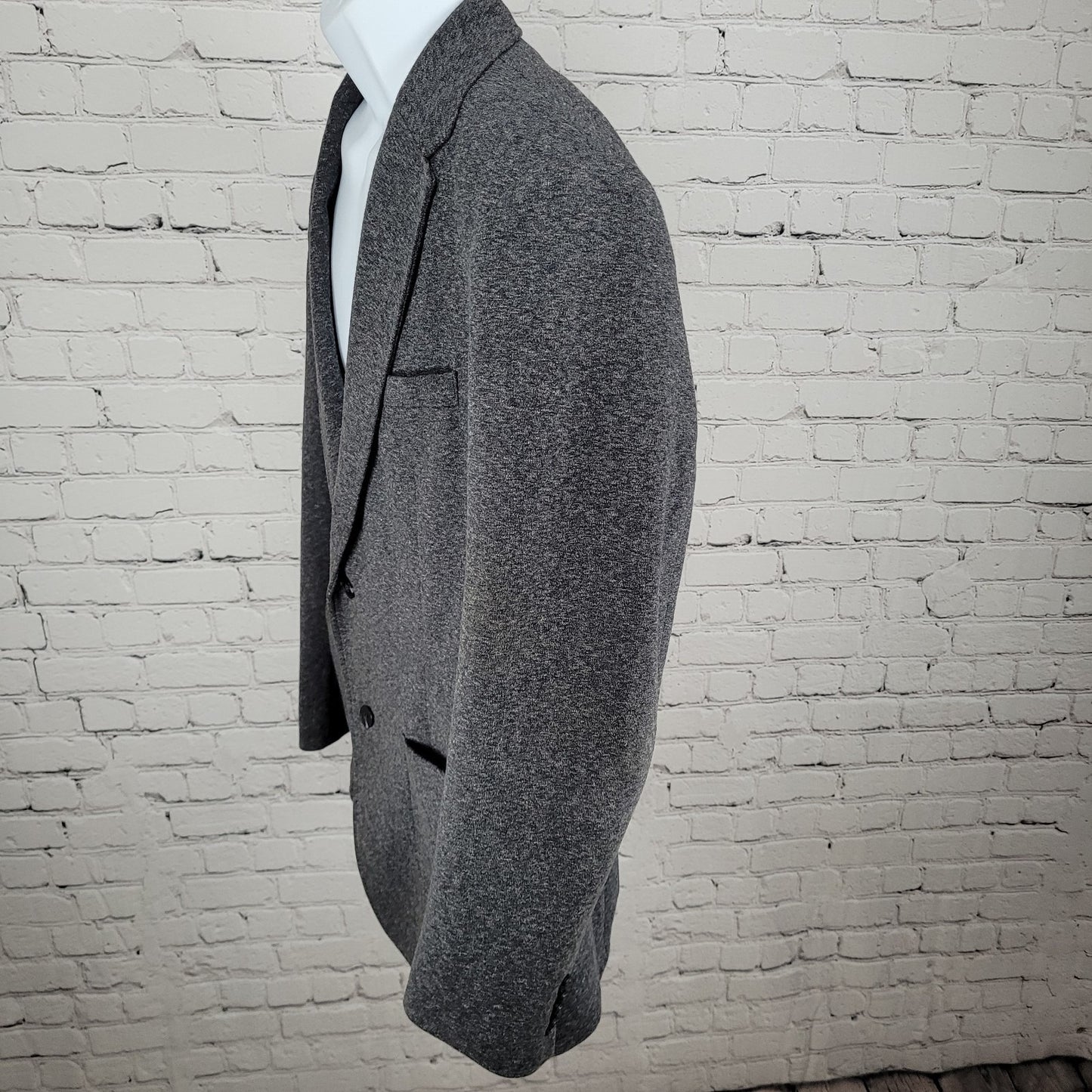 Artefact Dark Grey Heather Knit Stretch Unlined Notch Blazer Jacket Size Large L