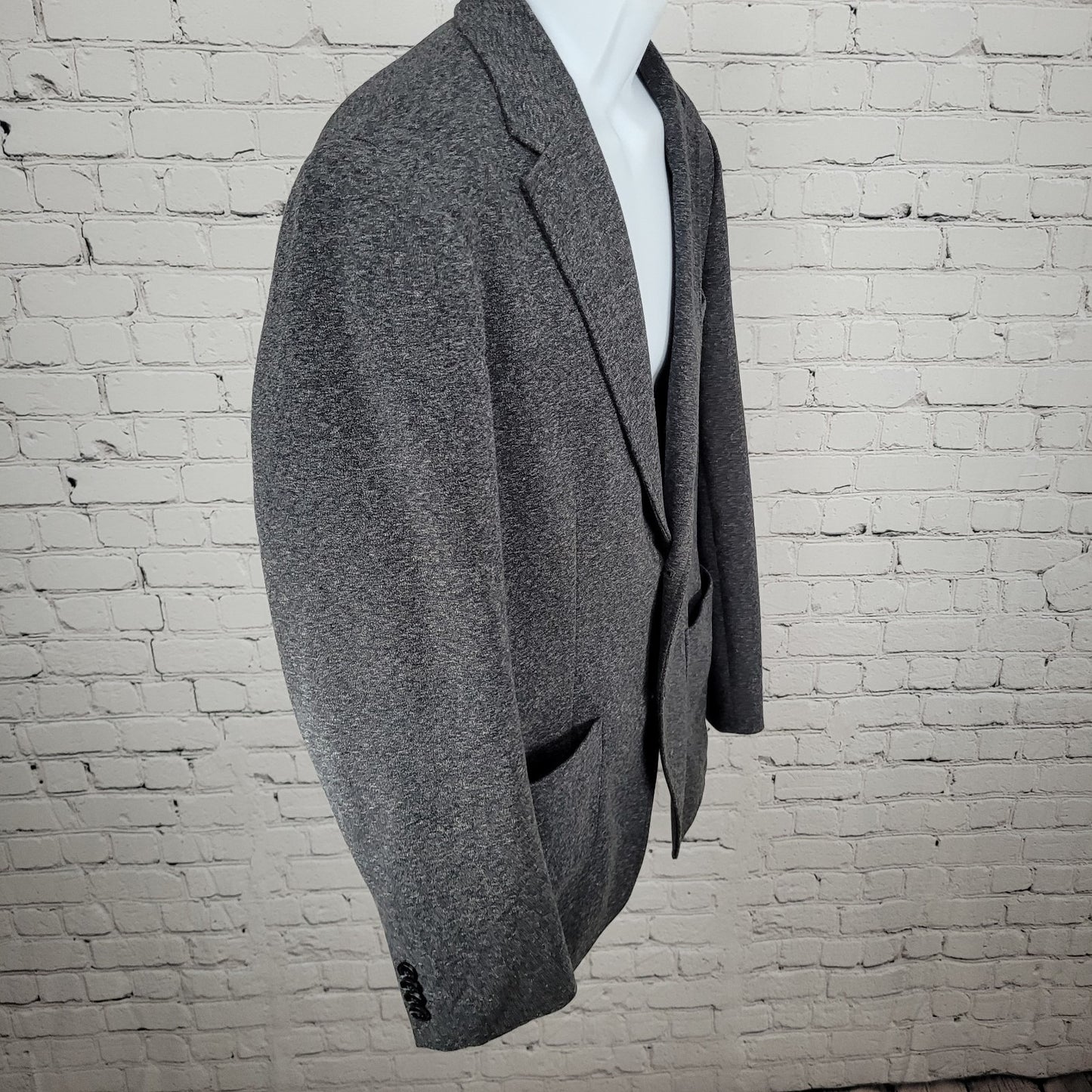 Artefact Dark Grey Heather Knit Stretch Unlined Notch Blazer Jacket Size Large L