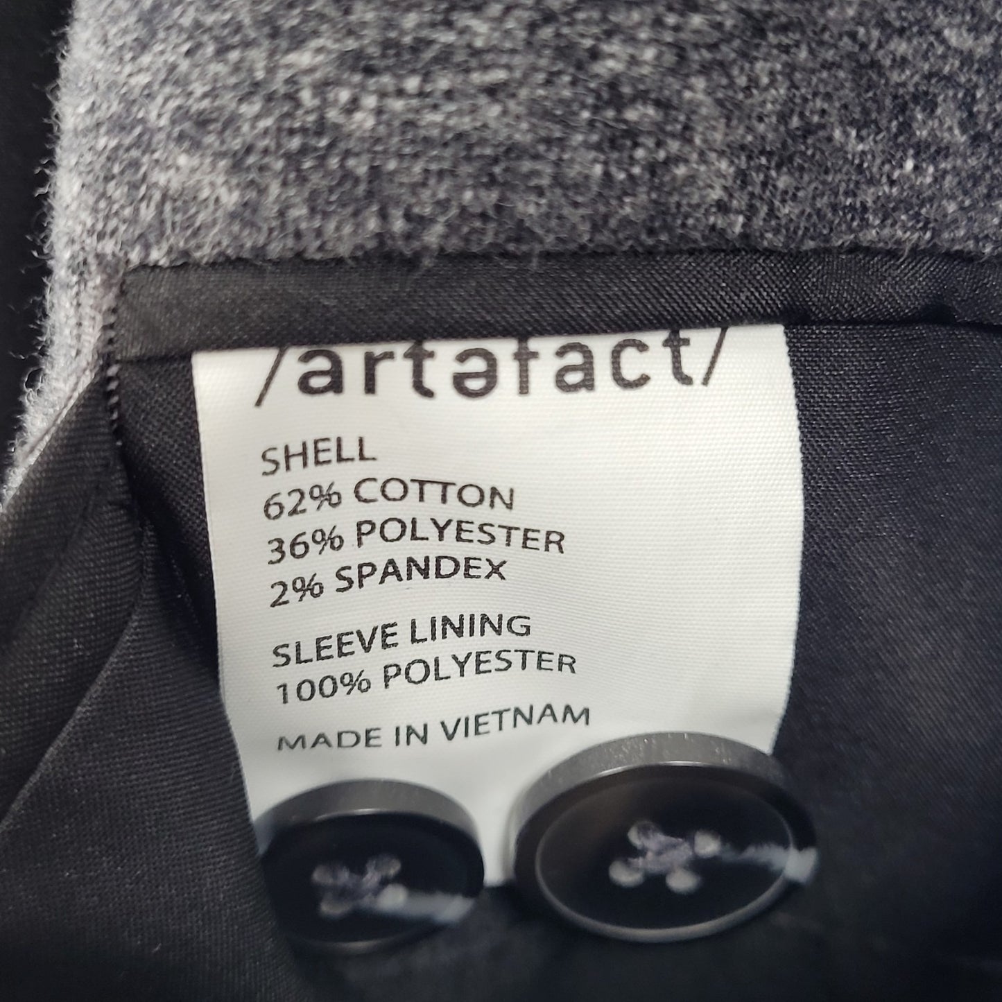 Artefact Dark Grey Heather Knit Stretch Unlined Notch Blazer Jacket Size Large L