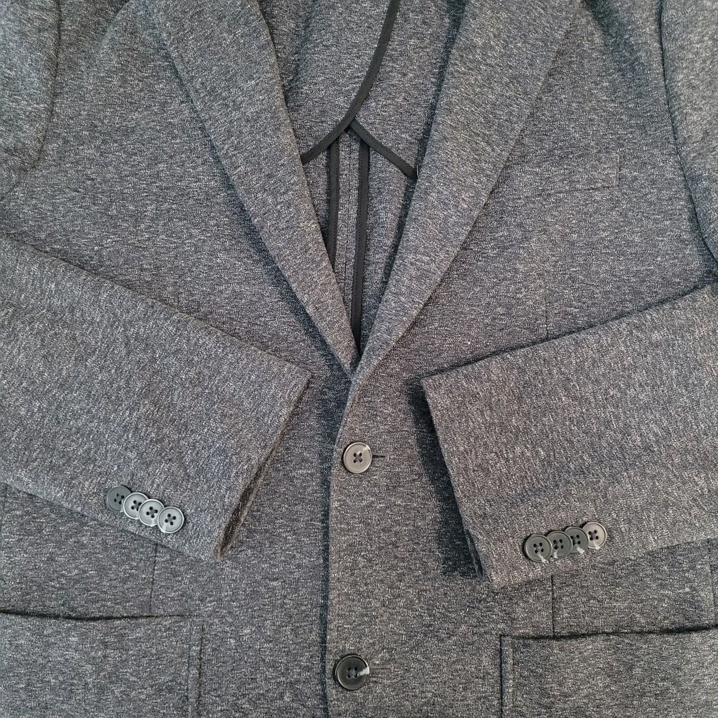 Artefact Dark Grey Heather Knit Stretch Unlined Notch Blazer Jacket Size Large L