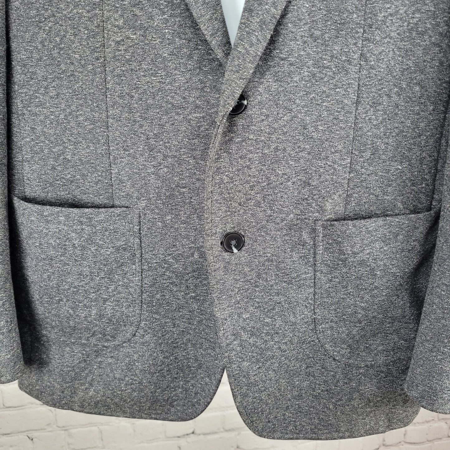 Artefact Dark Grey Heather Knit Stretch Unlined Notch Blazer Jacket Size Large L