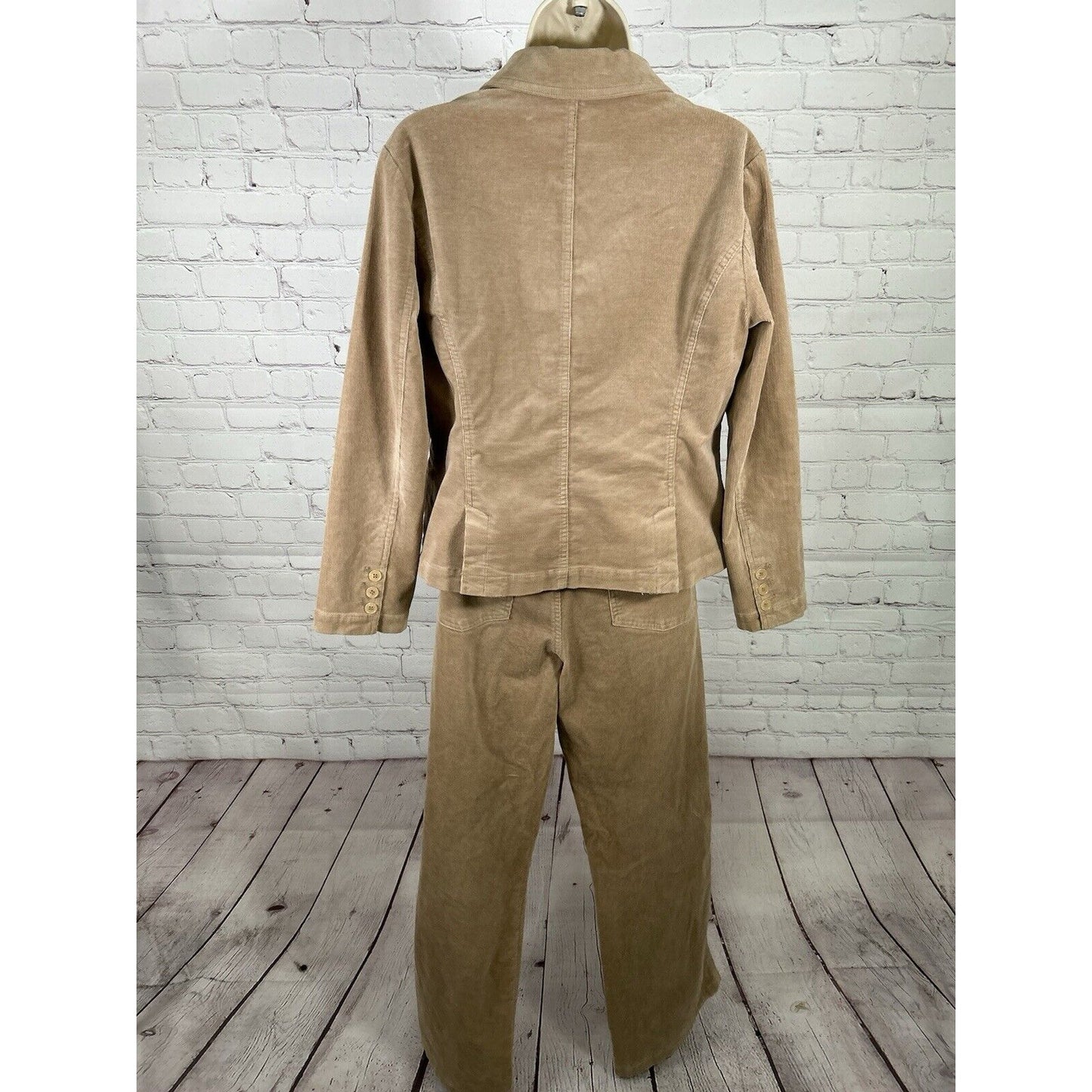 Petite Sophisticate Two Piece Brown Corduroy Women’s Suit Blazer PM Pants 12P