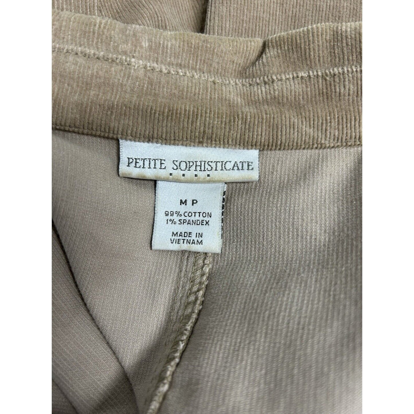 Petite Sophisticate Two Piece Brown Corduroy Women’s Suit Blazer PM Pants 12P
