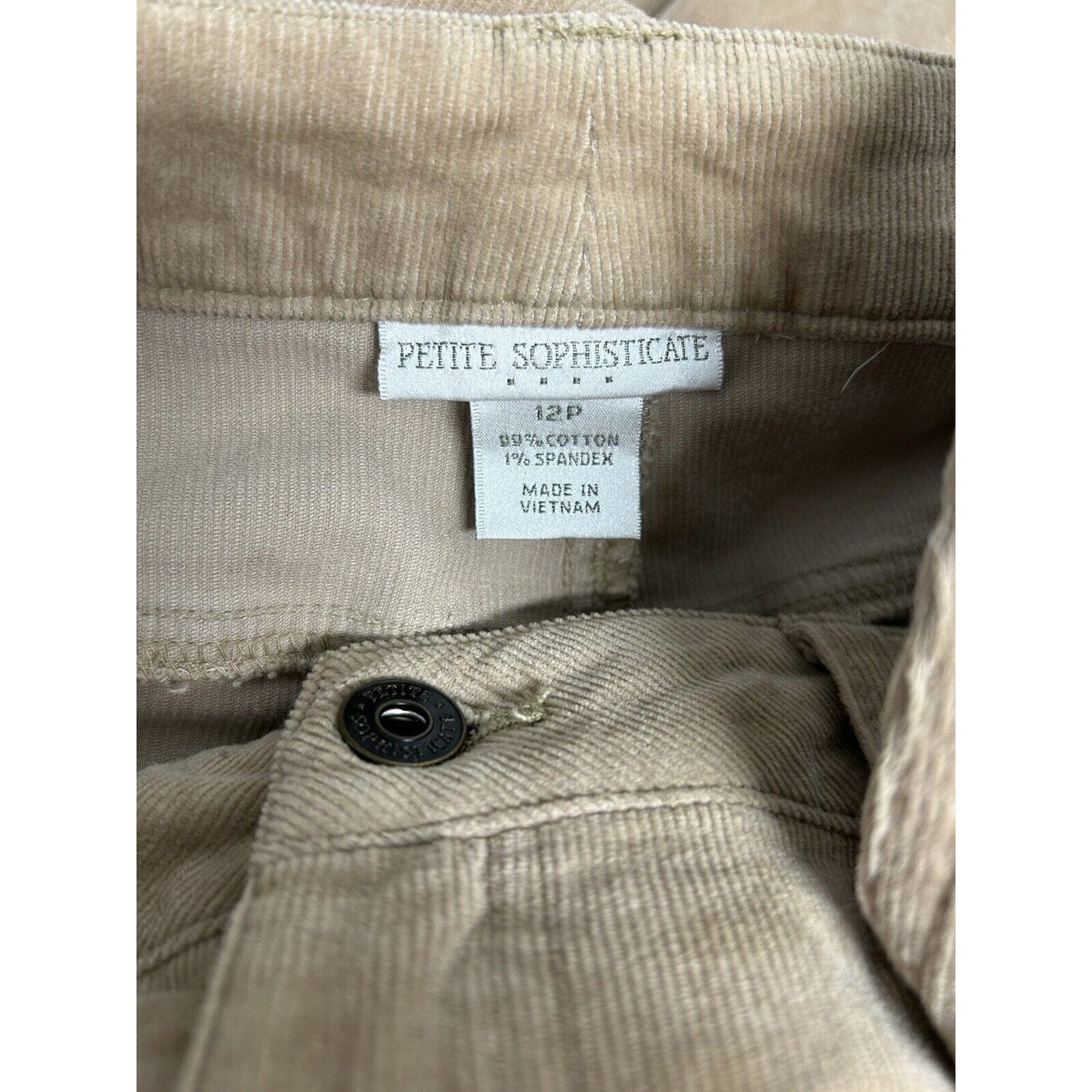 Petite Sophisticate Two Piece Brown Corduroy Women’s Suit Blazer PM Pants 12P