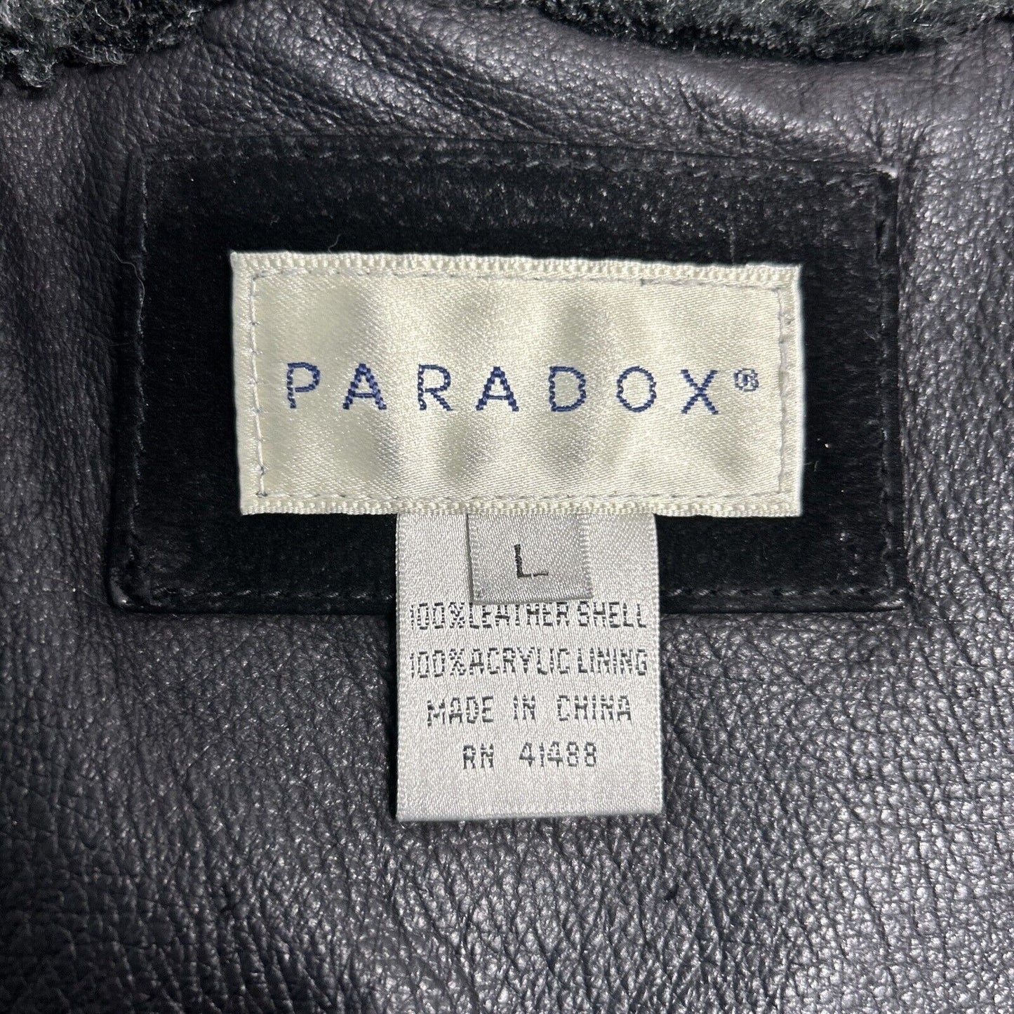 PARADOX Solid Dark Brown 100% Leather Faux Fur Lined Coat Jacket Women’s L