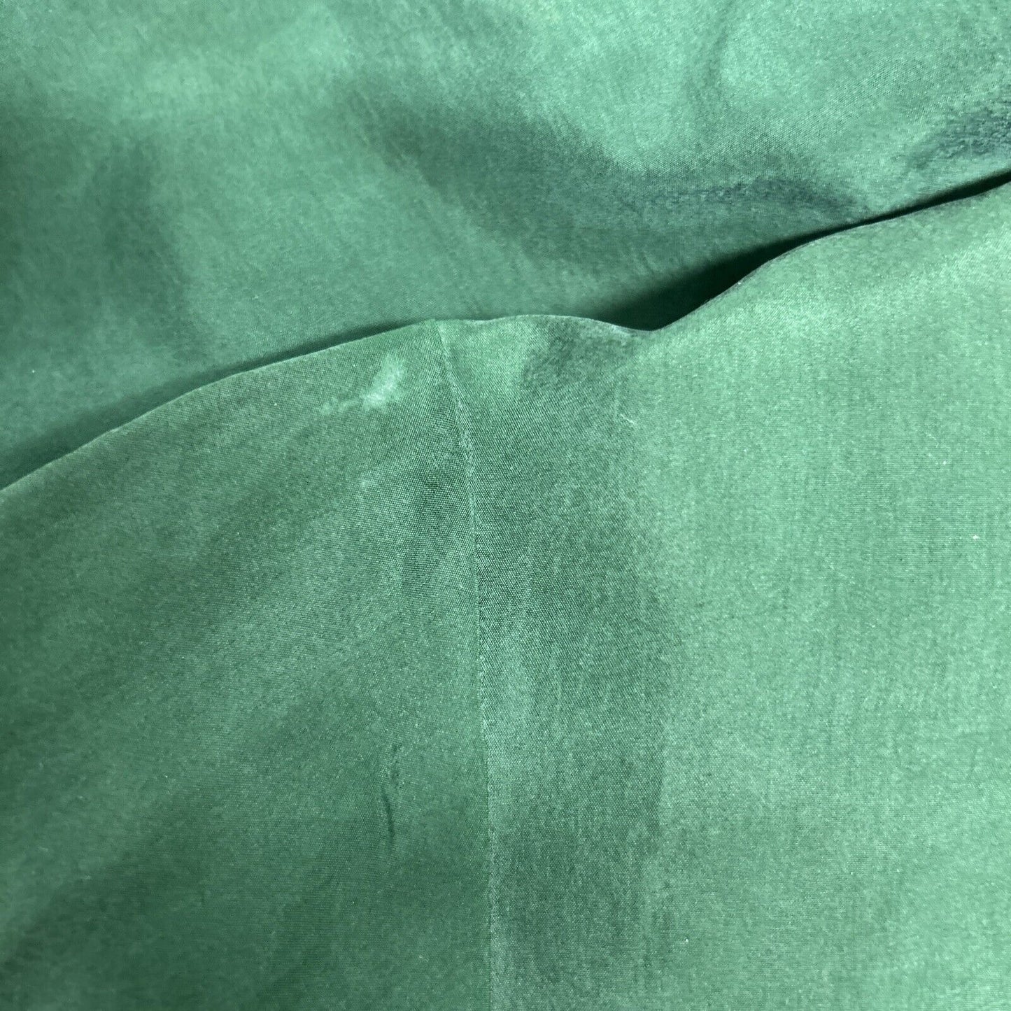 VTG Papell Too 100% Silk Green Short Sleeve Shoulder Pad Back Buttons Dress 12