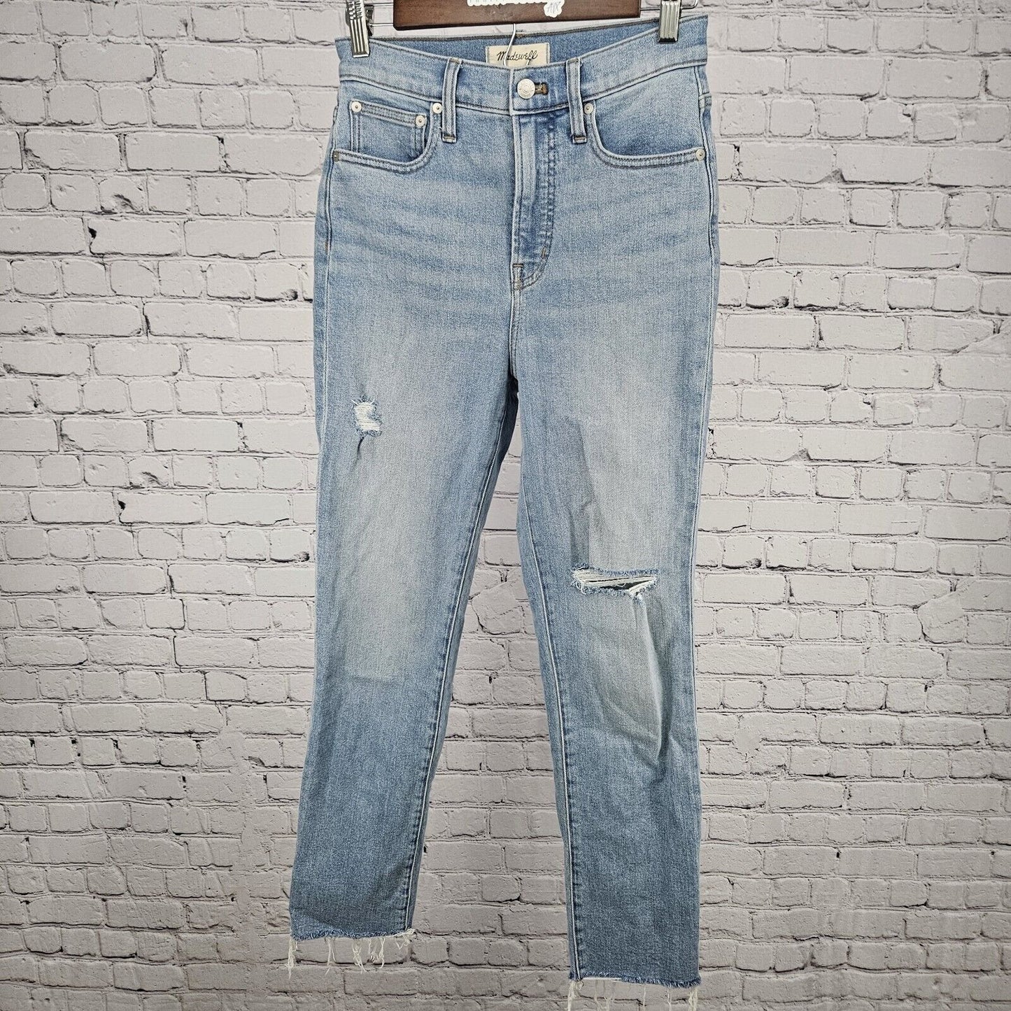 Madewll The Perfect Vintage Jean Light Wash High Rise Distressed Size 25 X 29