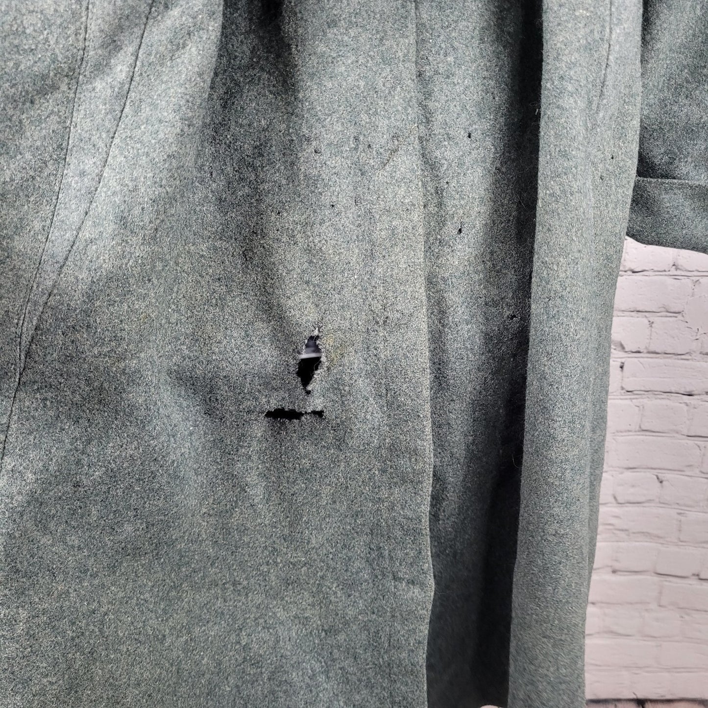 VTG WW2 Swiss Military Grey Heavyweight Double Breasted Jacket Coat Size Large L