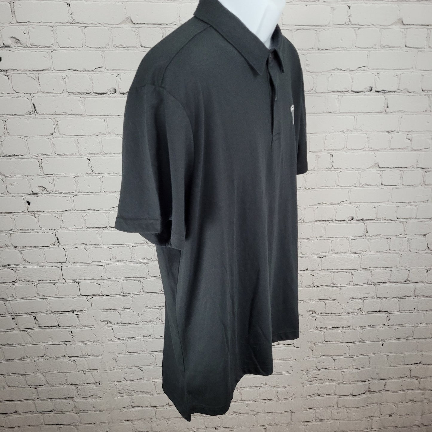 Tesla Black Embroidered Logo Lightweight Short Sleeve Polo Shirt Size XL
