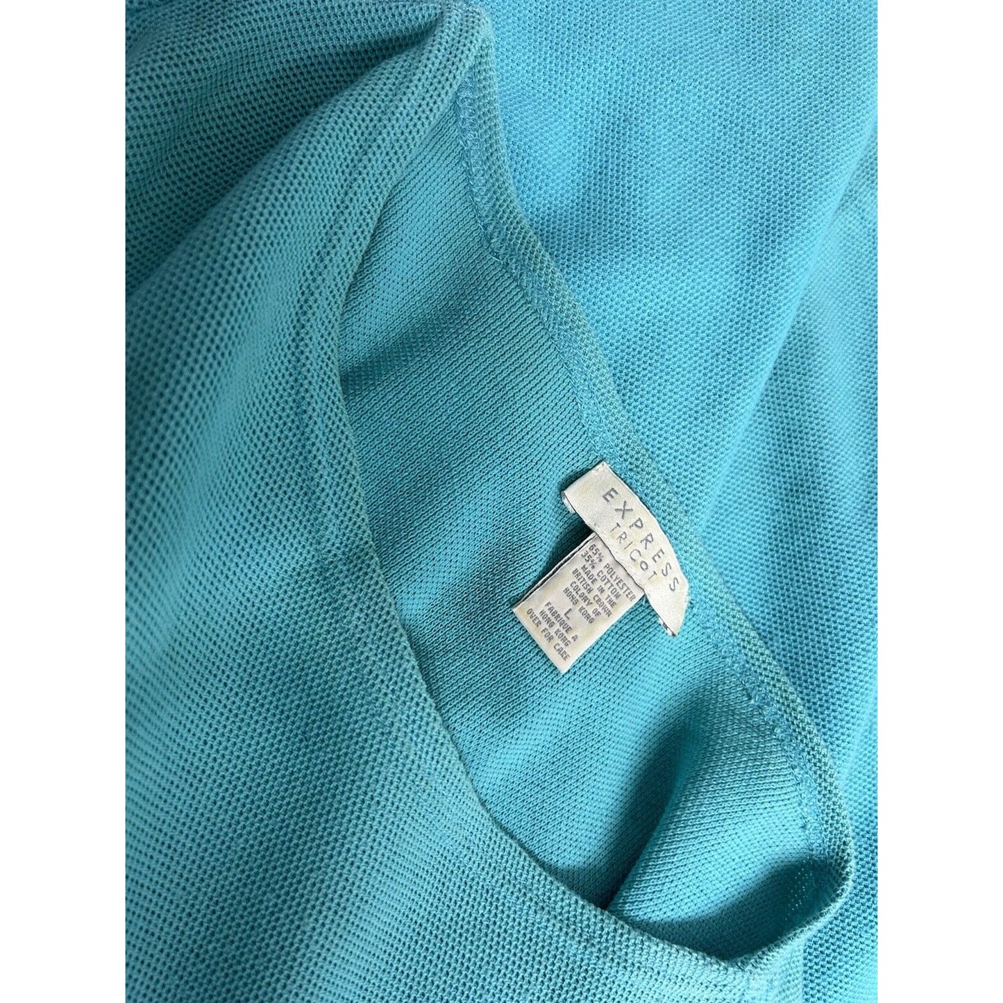 Express Tricot Textured Short Sleeve Pullover Knit Blue T Shirt Women’s L Large