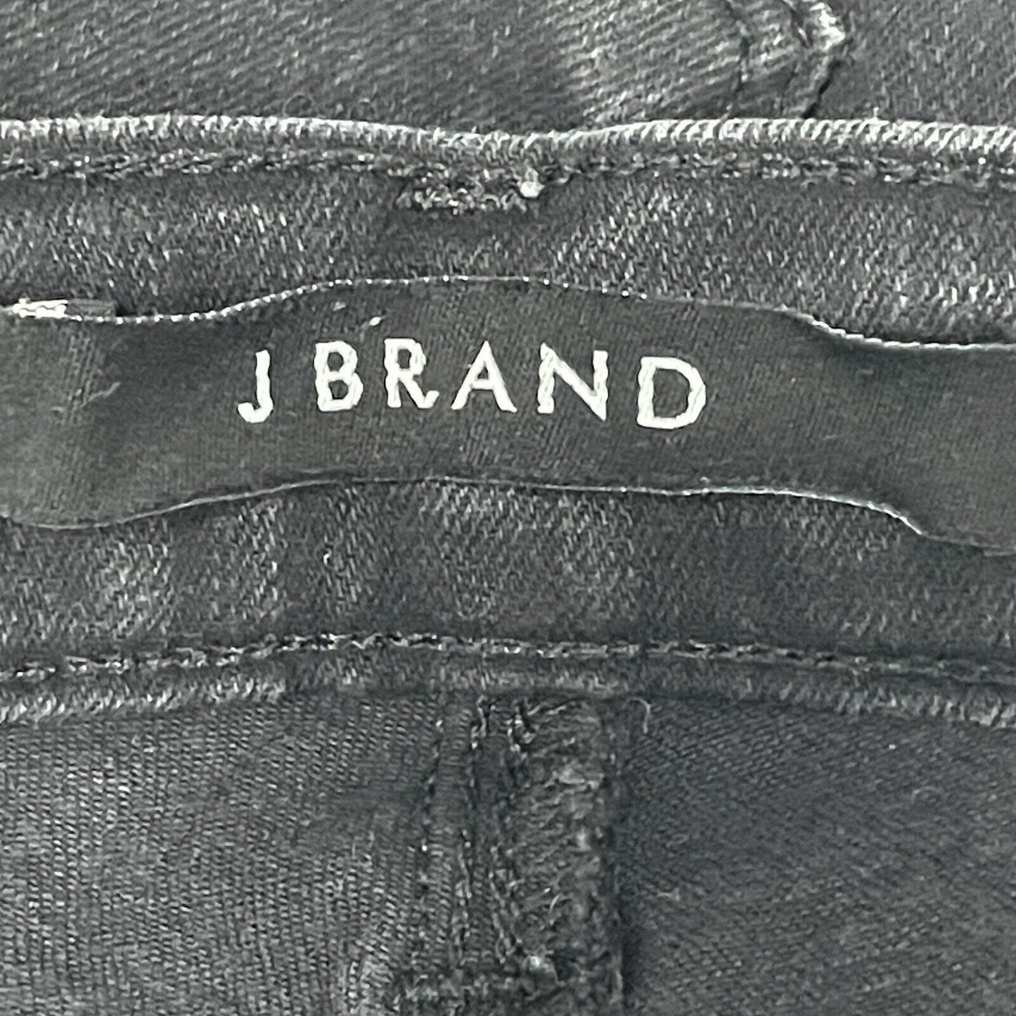 J Brand Black Denim Skinny Jean Mid Rise Stretch USA Made Size 25 (25x25.5)