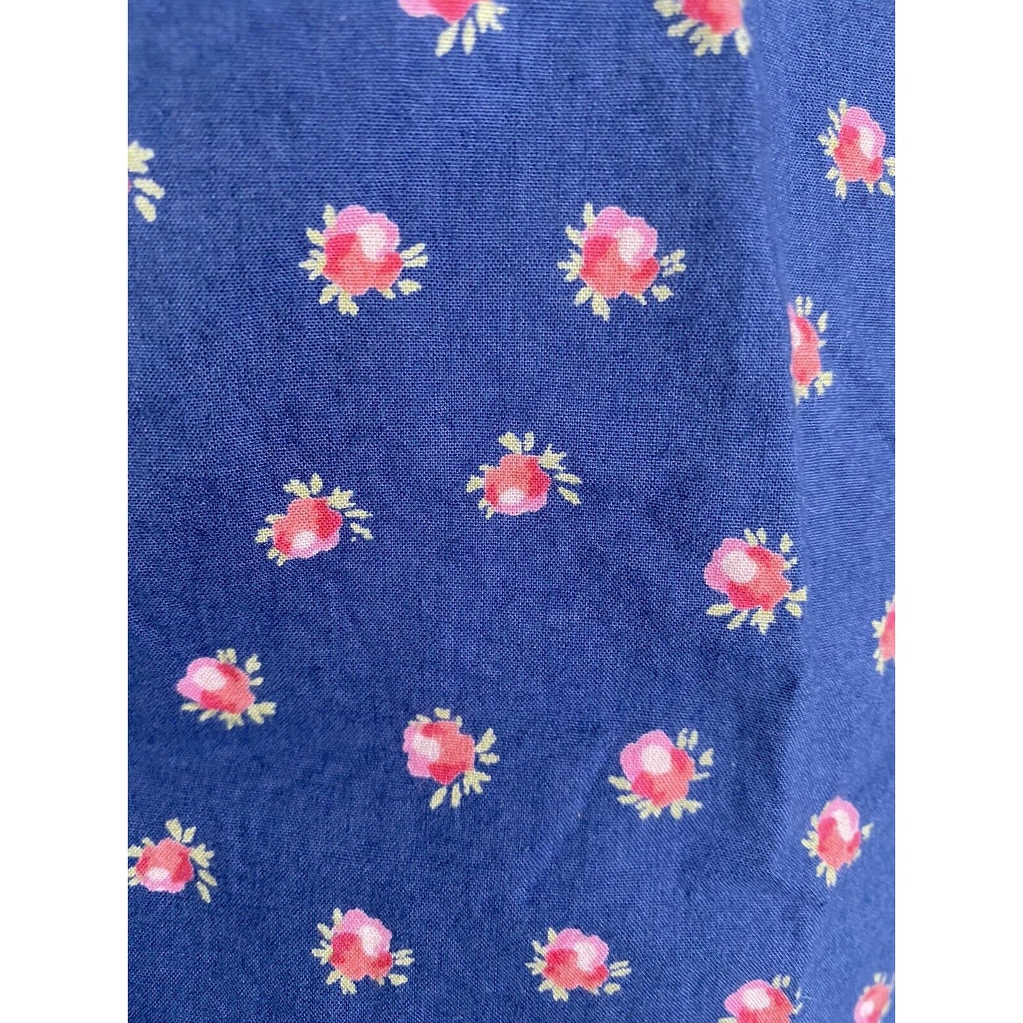 Tommy Girl Blue Floral Long Sleeve Button Up Collared Shirt Pockets Juniors L