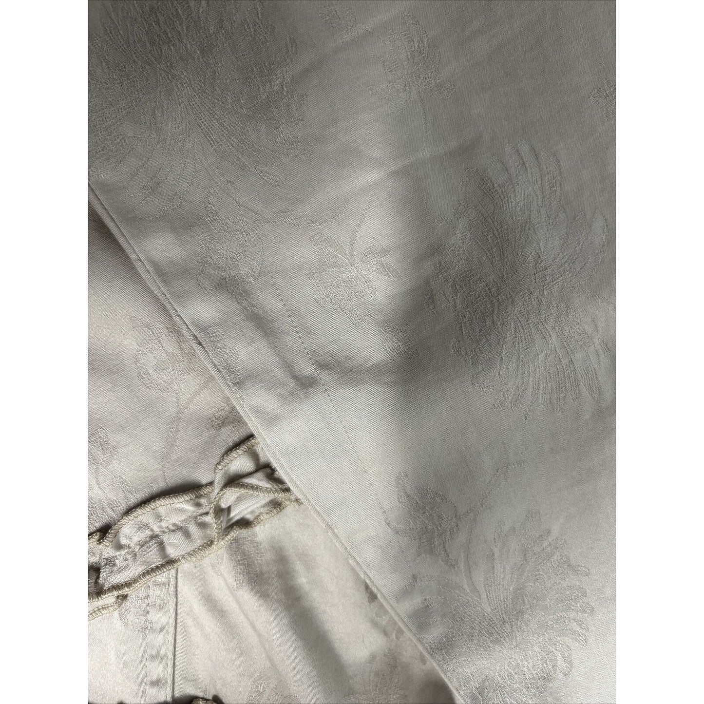 Chico’s Beige Long Sleeve Open Front Ruffle Trim Faint Floral Pattern Jacket M