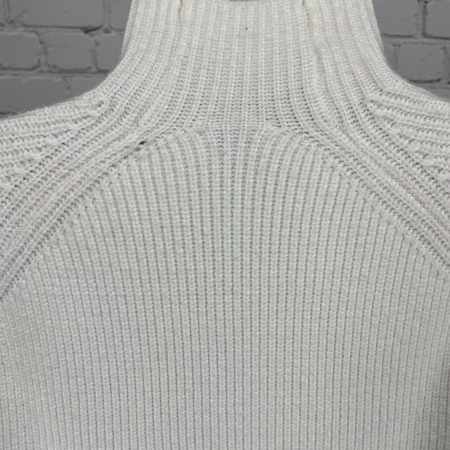 Zara Ivory White Heavy Knit High Neck Long Sleeve Sweater Dress Size Small S
