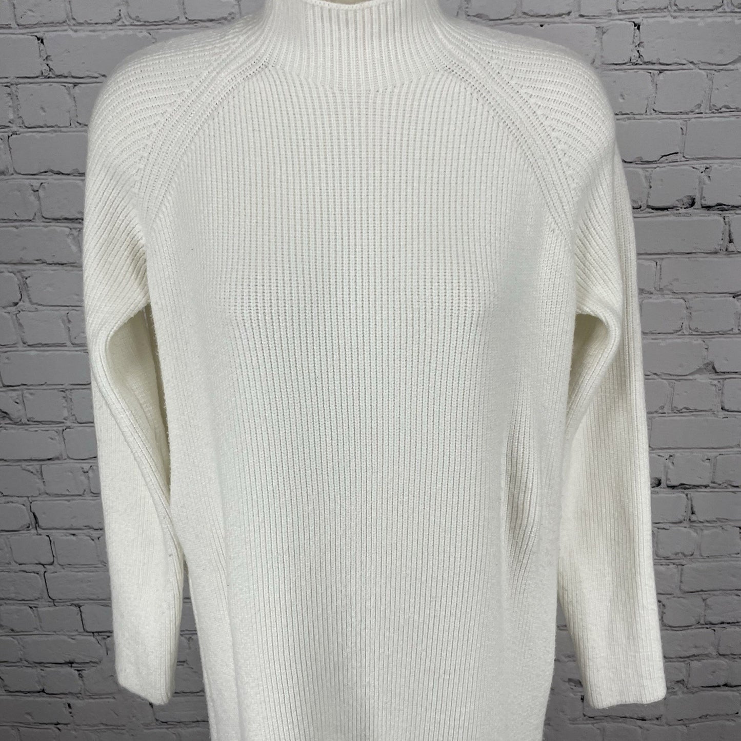 Zara Ivory White Heavy Knit High Neck Long Sleeve Sweater Dress Size Small S