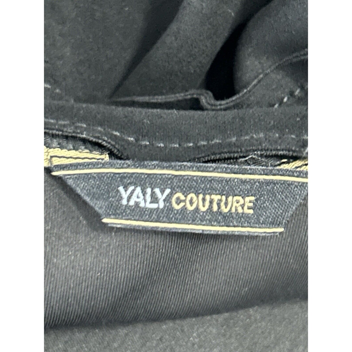 Yaly Couture Black 5 Button Collared Long Sleeve Over Coat Jacket Size Medium M
