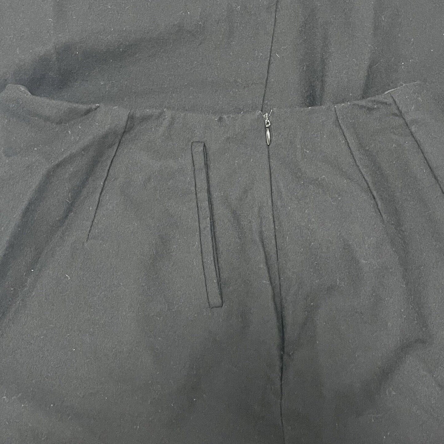 Morton Bernard Black 100% Wool A Line Midi Skirt Lined Pockets Petite Size 12P