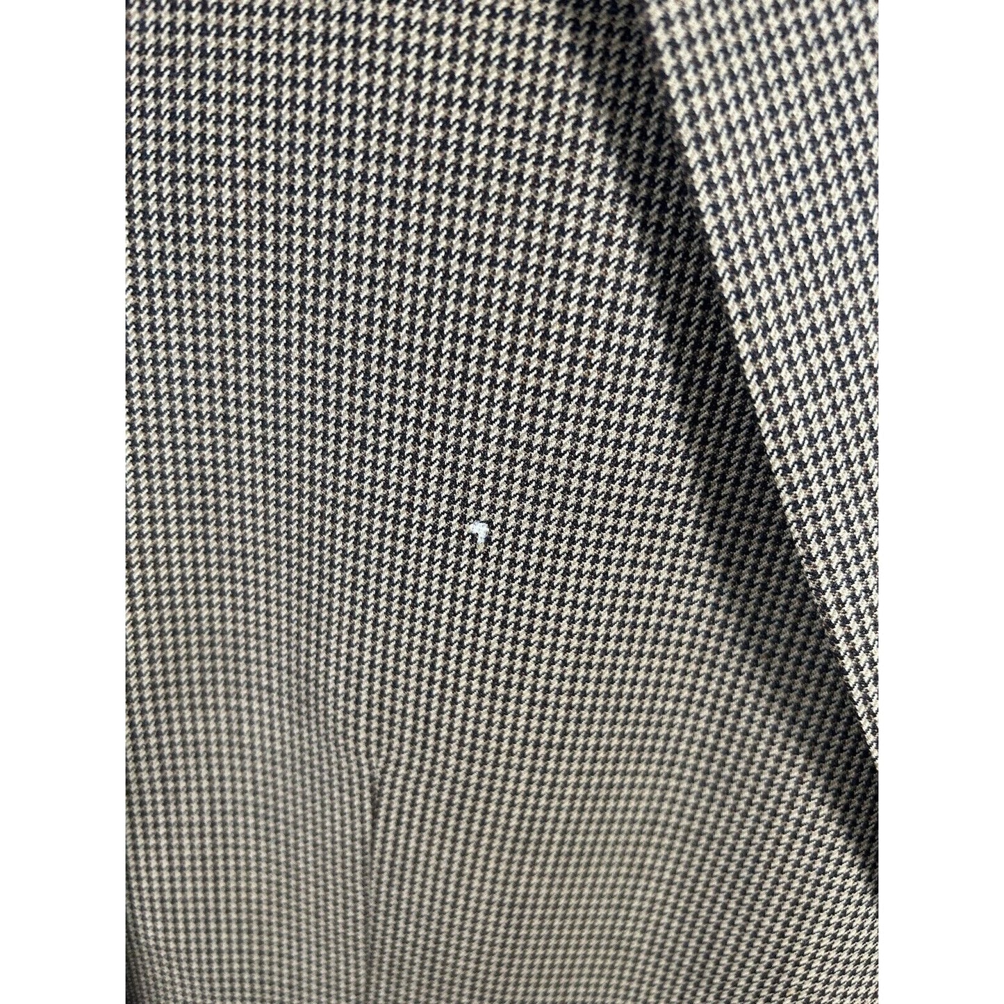 Jos A Bank Brown Houndstooth Two Button Blazer Jacket 100% Wool Men’s 46R *hole