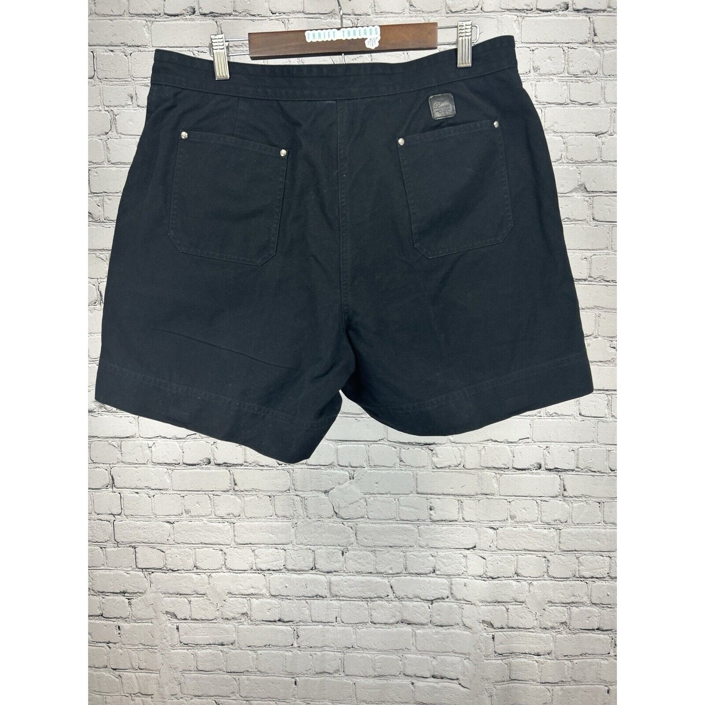 Lauren Ralph Lauren Black Buckled 100% Cotton High Rise Shorts Hong Kong (36X6)