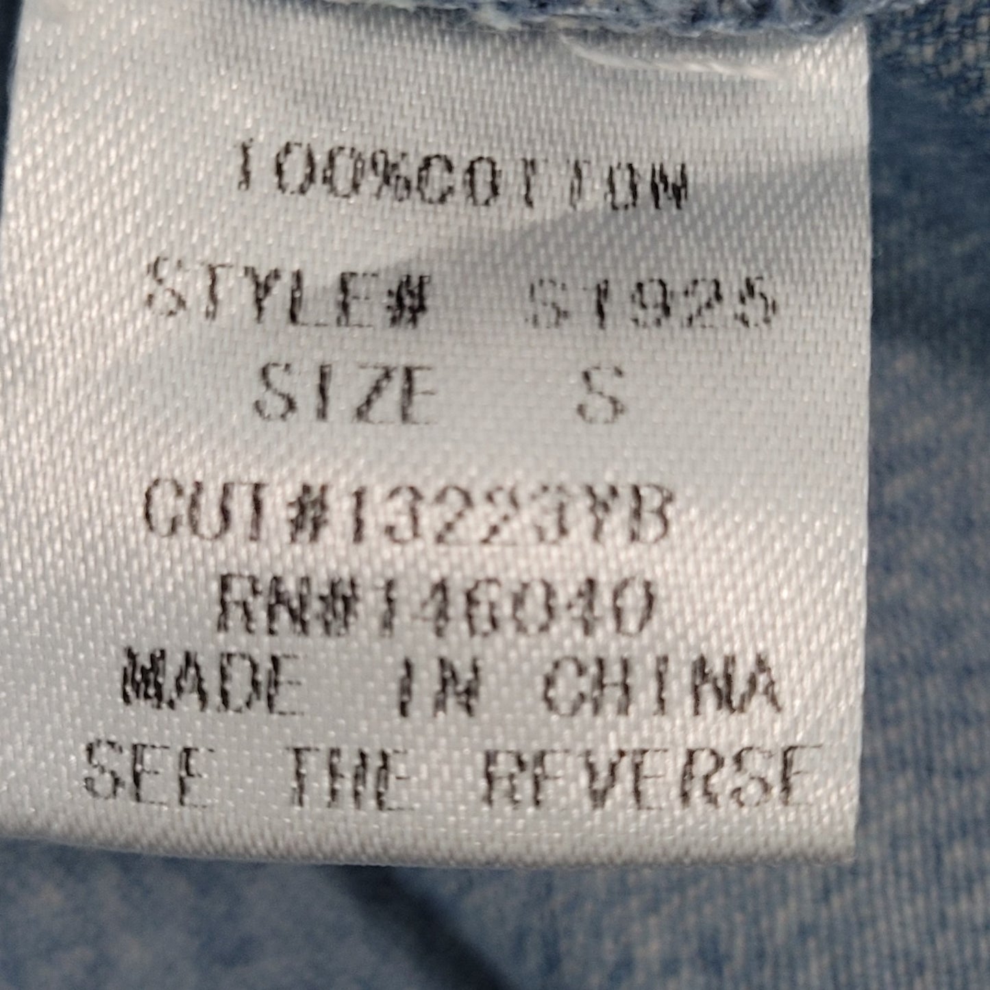 Signature 8 Blue Chambray Distressed Urban Streetwear Denim Button Shirt Small S