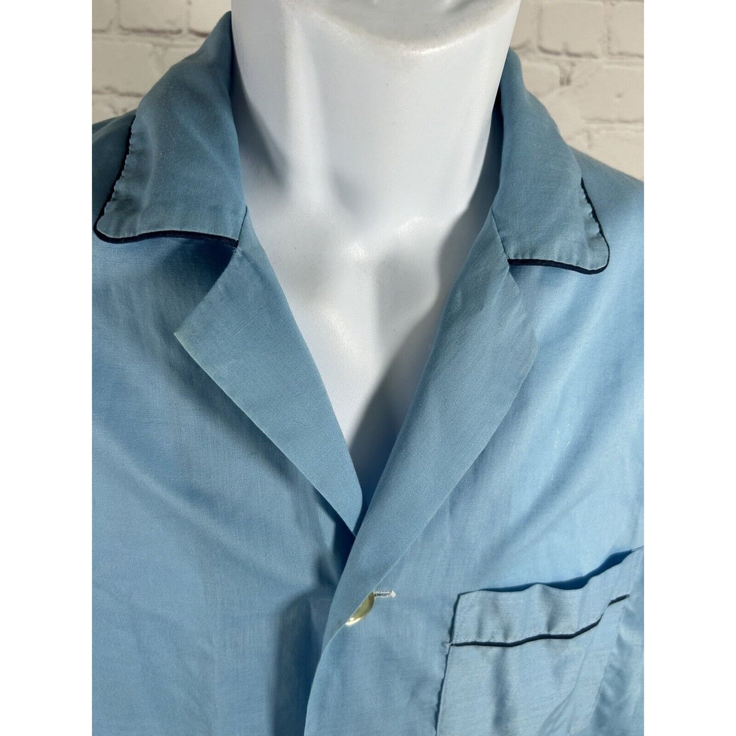 VTG Towncraft JCPenneys Penn-Prest Blue Long Sleeve Button Up Sleep Shirt Men’s M