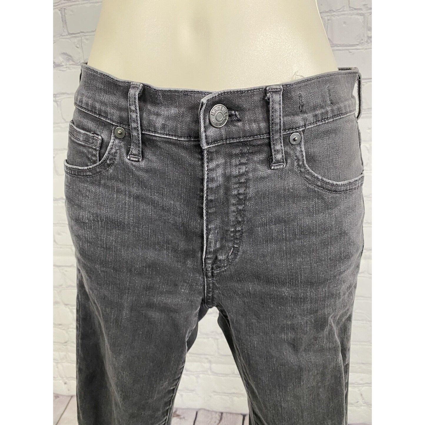 Madewell Black Distressed 9” High Rise Skinny Denim Jeans Size 0