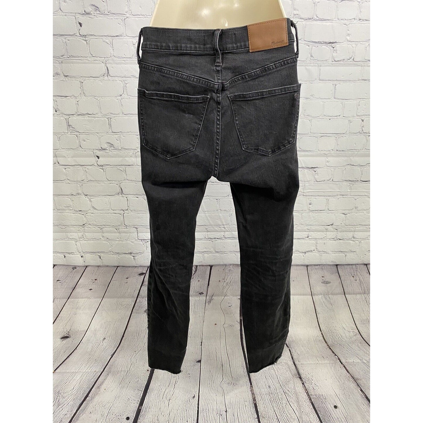 Madewell Black Distressed 9” High Rise Skinny Denim Jeans Size 0