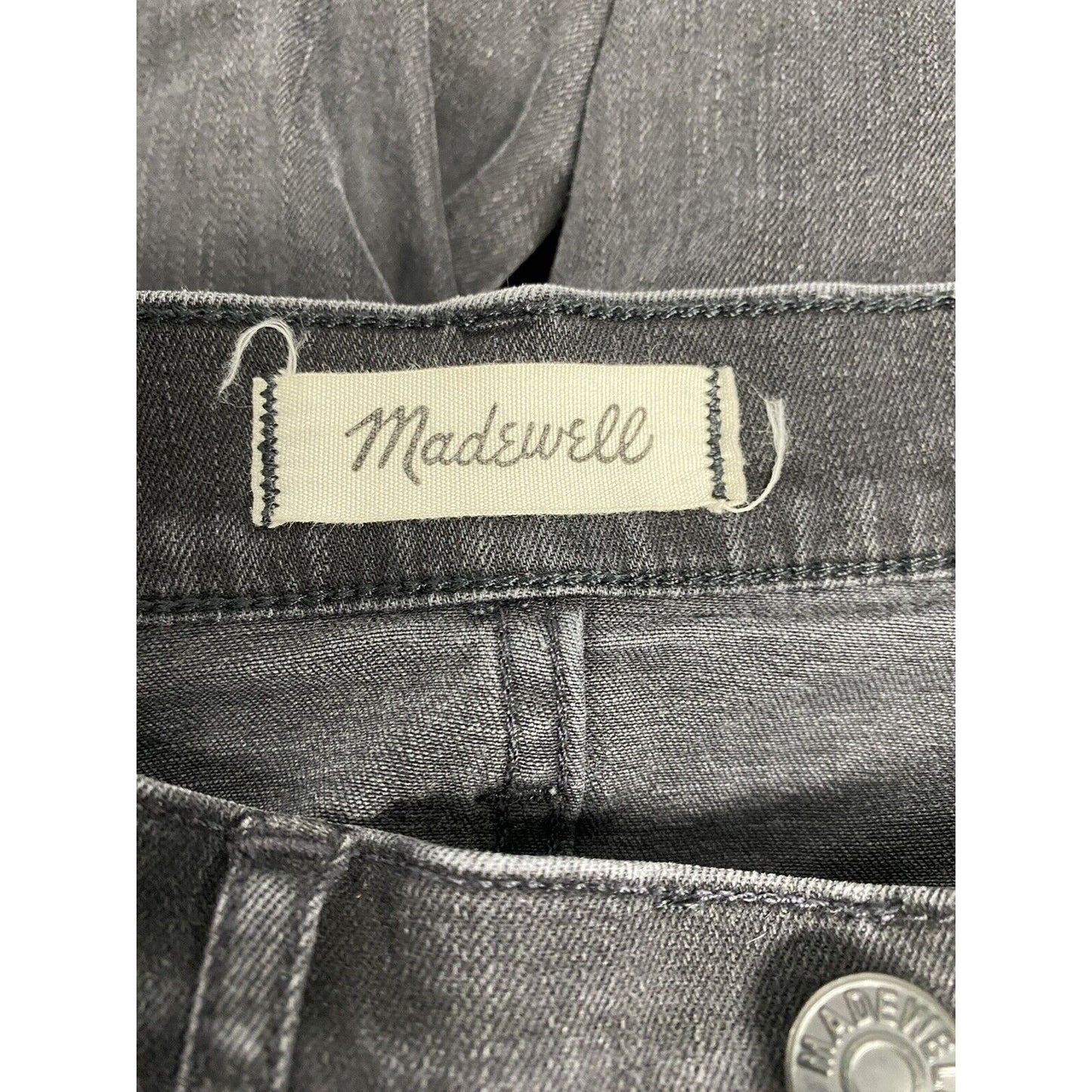 Madewell Black Distressed 9” High Rise Skinny Denim Jeans Size 0