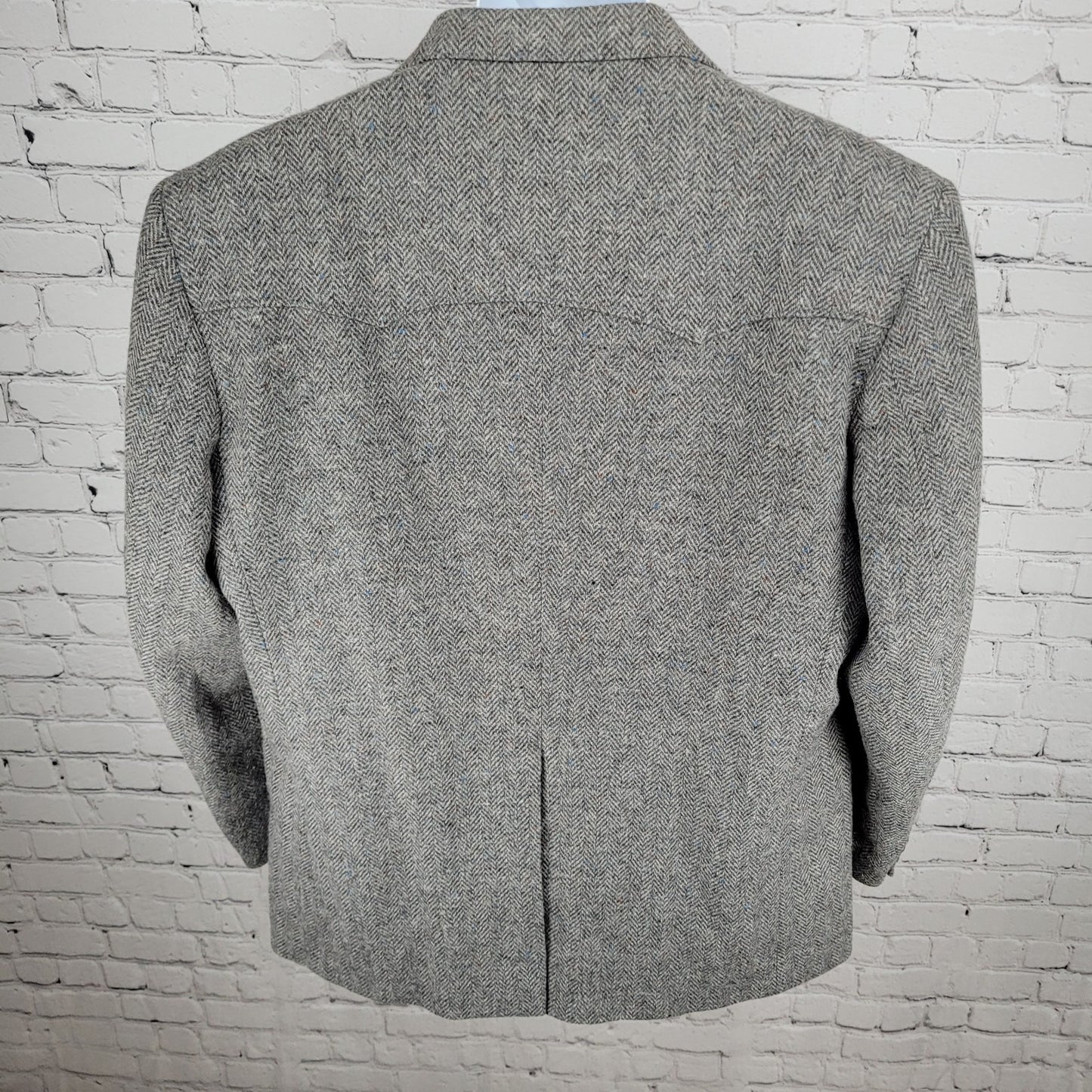 Farah Westernwear Grey Wool Tweed 2 Button Vented Blazer Sport Coat Size 46R