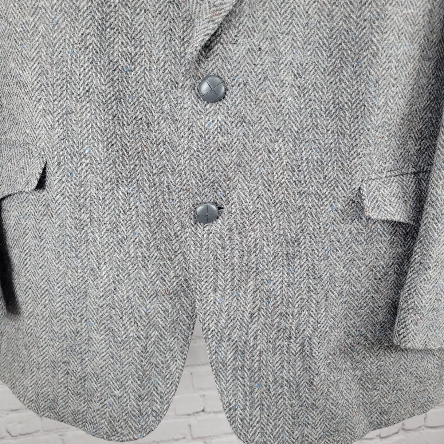 Farah Westernwear Grey Wool Tweed 2 Button Vented Blazer Sport Coat Size 46R