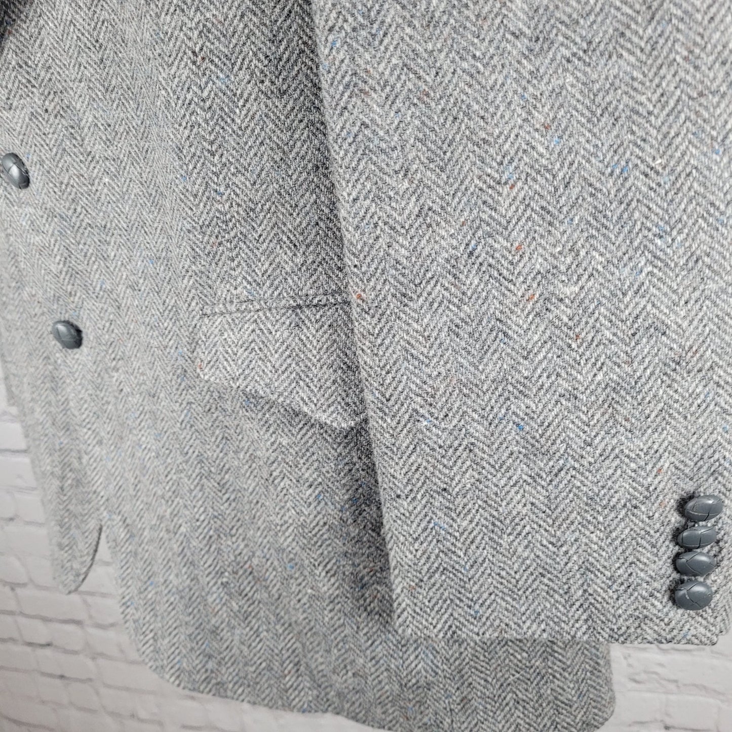 Farah Westernwear Grey Wool Tweed 2 Button Vented Blazer Sport Coat Size 46R