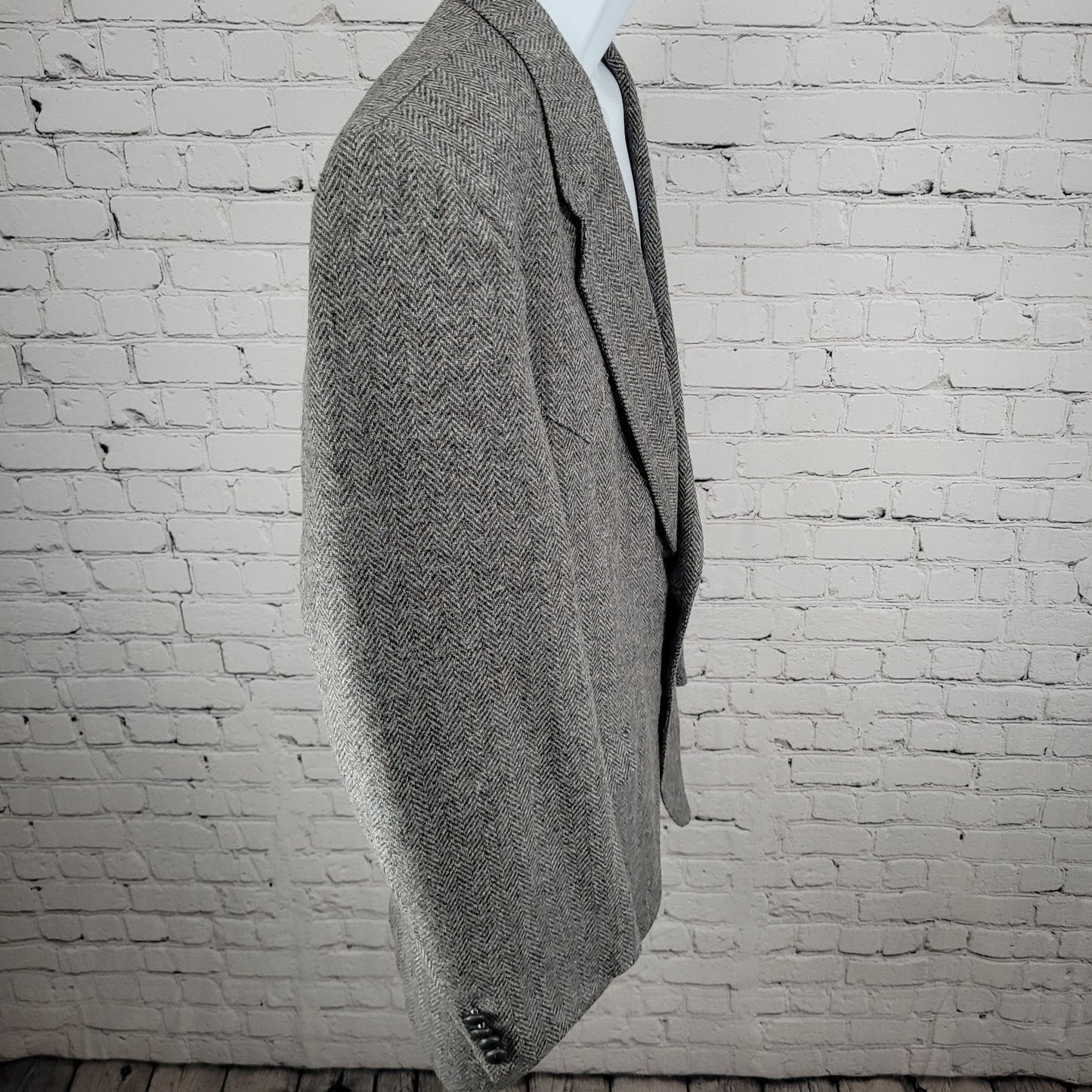 Farah Westernwear Grey Wool Tweed 2 Button Vented Blazer Sport Coat Size 46R