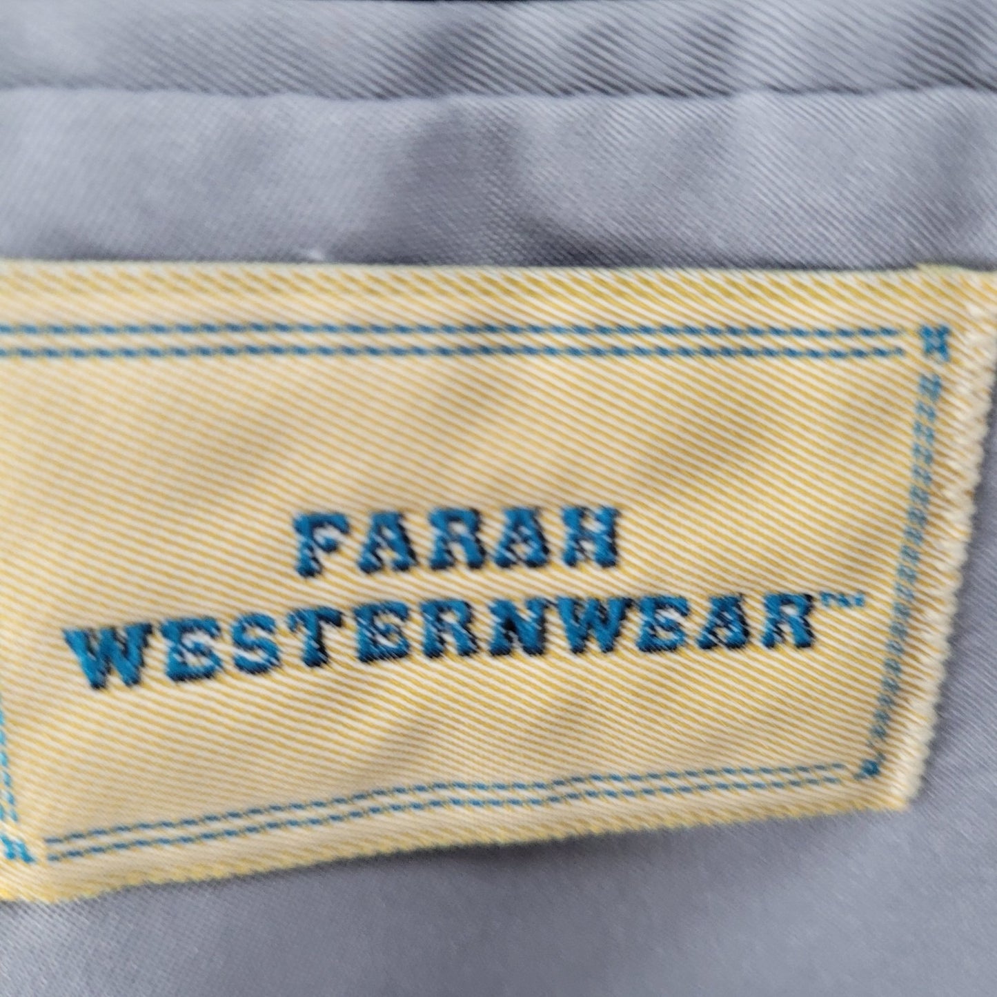 Farah Westernwear Grey Wool Tweed 2 Button Vented Blazer Sport Coat Size 46R