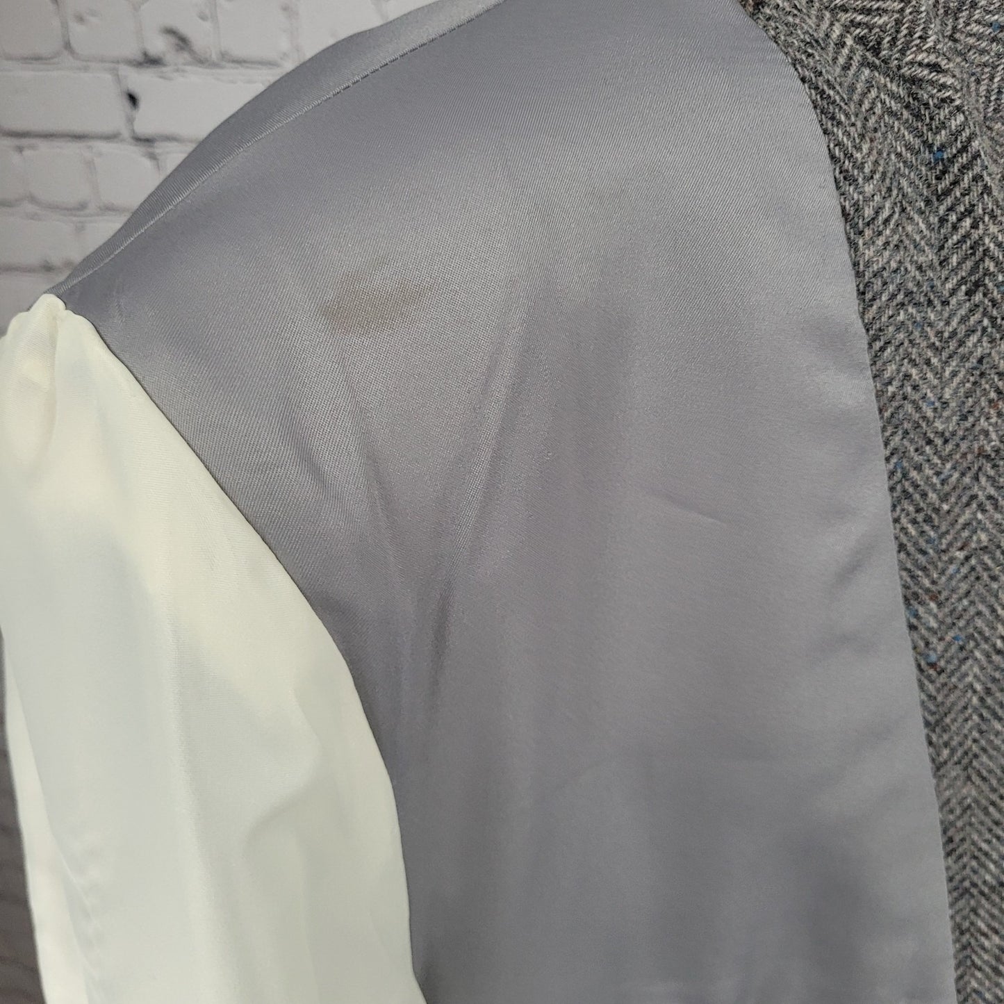 Farah Westernwear Grey Wool Tweed 2 Button Vented Blazer Sport Coat Size 46R