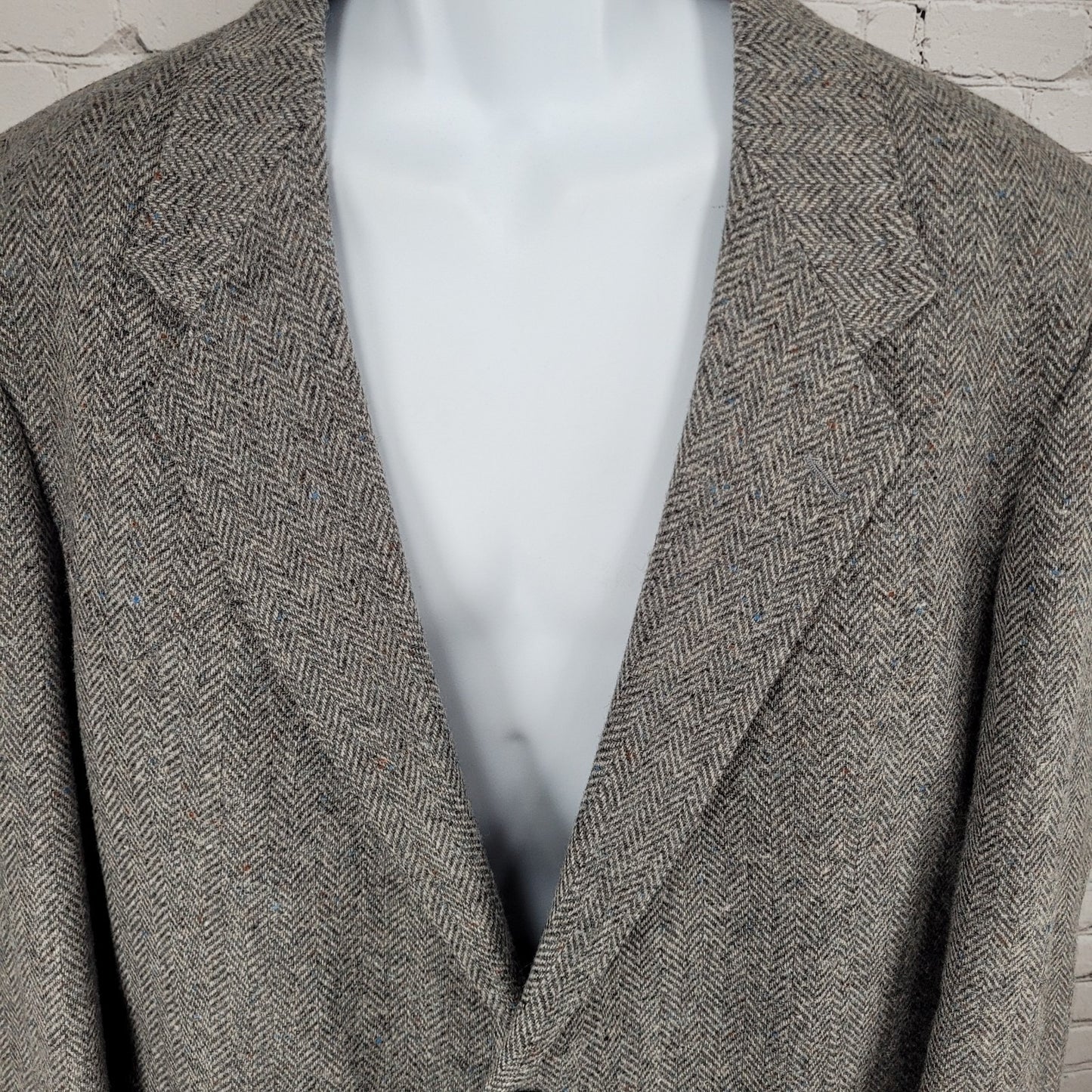 Farah Westernwear Grey Wool Tweed 2 Button Vented Blazer Sport Coat Size 46R