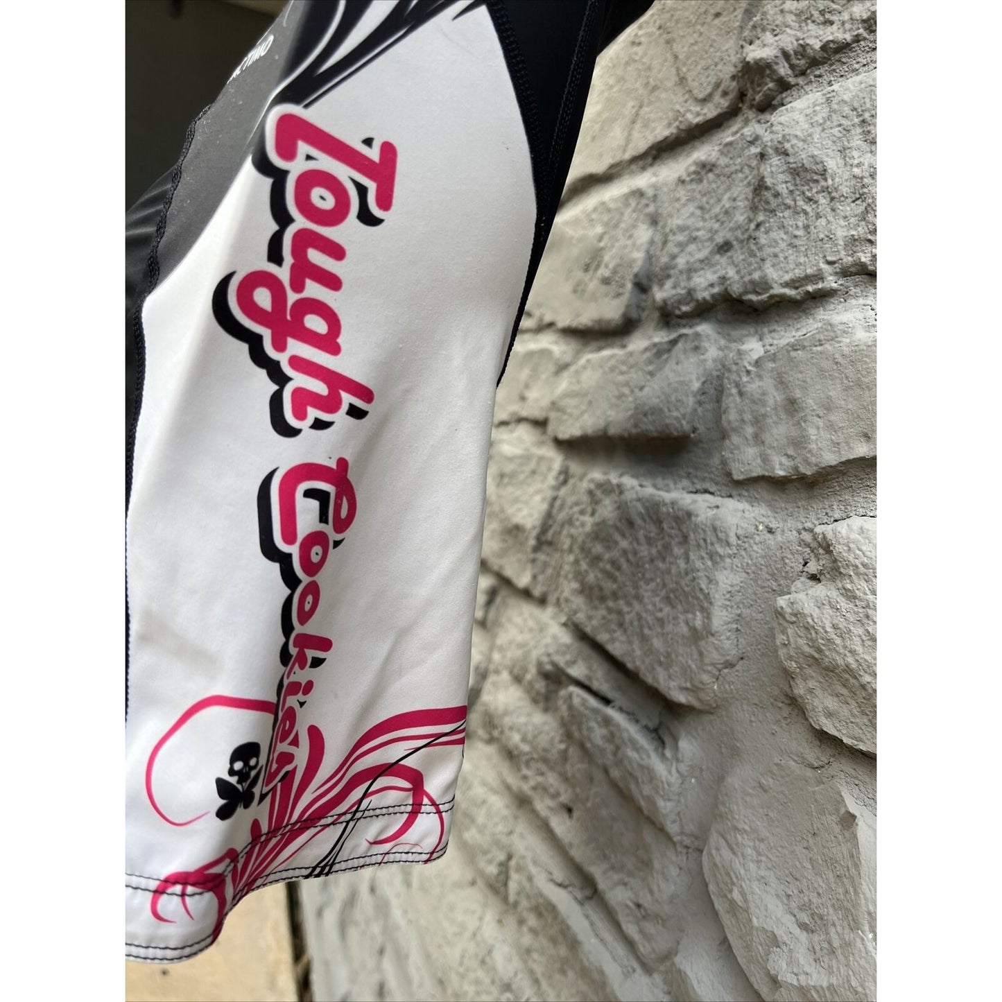 PACTIMO Women’s S Black White Pink Tough Cookies Padded Cycling Shorts Bicycle
