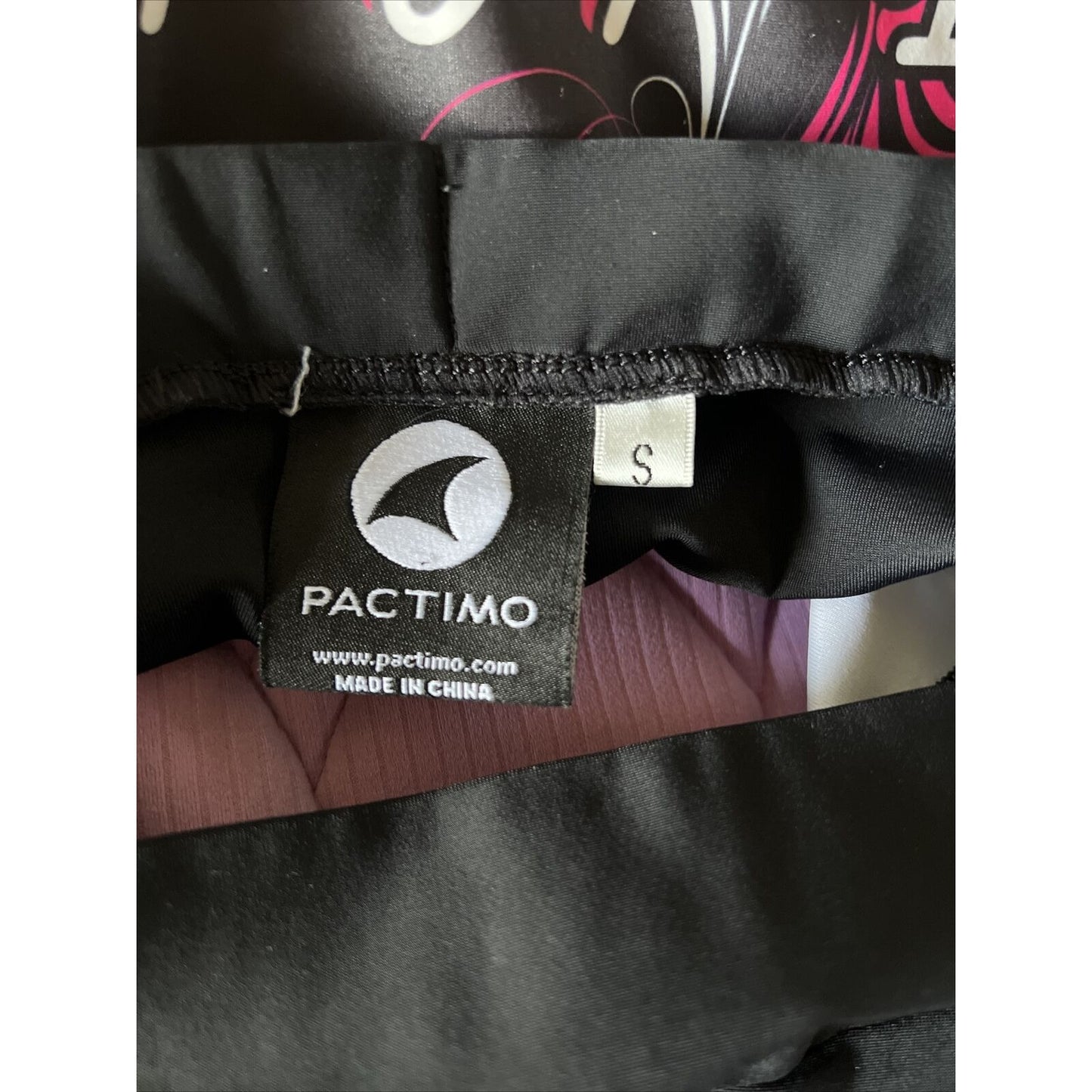 PACTIMO Women’s S Black White Pink Tough Cookies Padded Cycling Shorts Bicycle