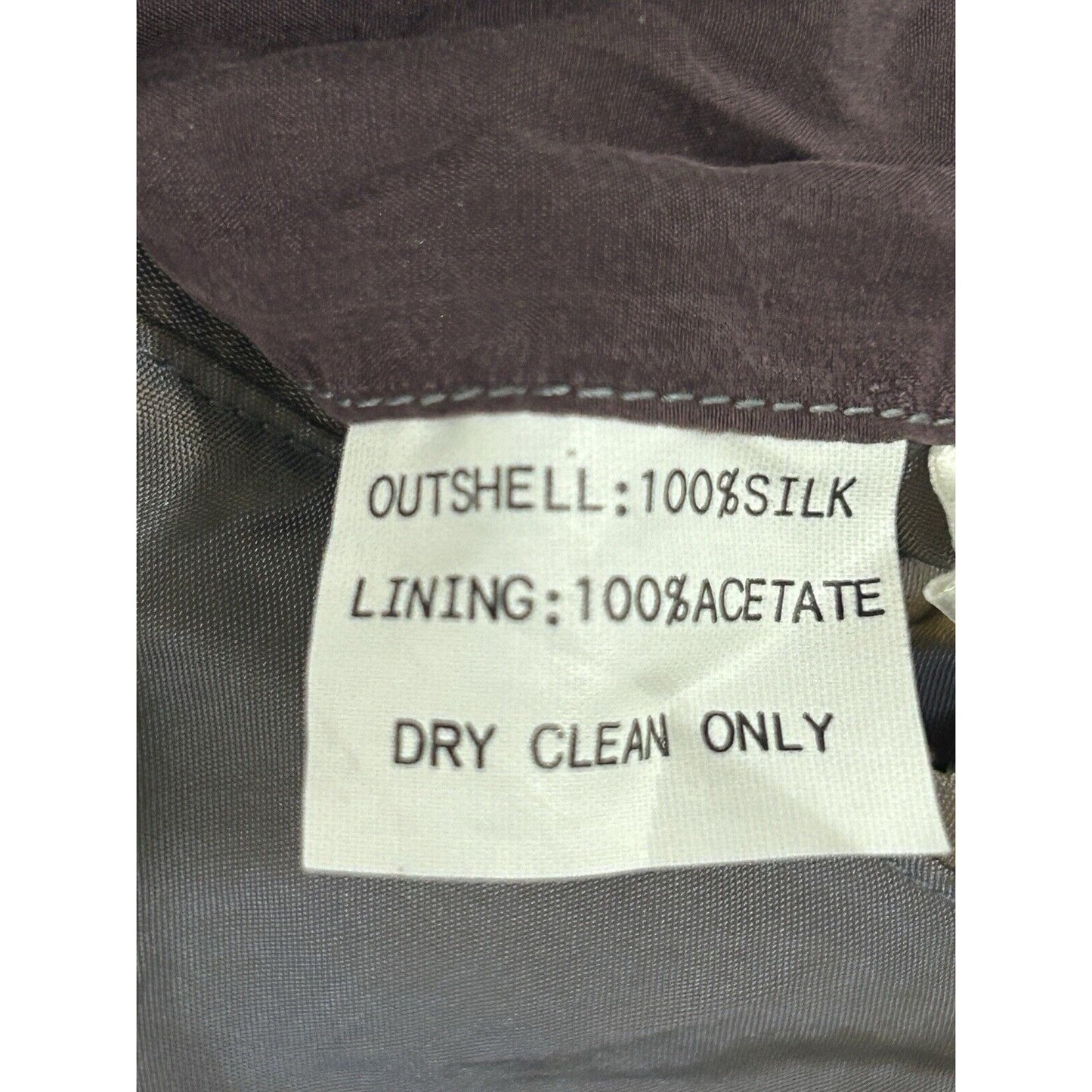 Commander Purple 100% Silk Zip Up Softshell Bomber Jacket Women’s Size Large L