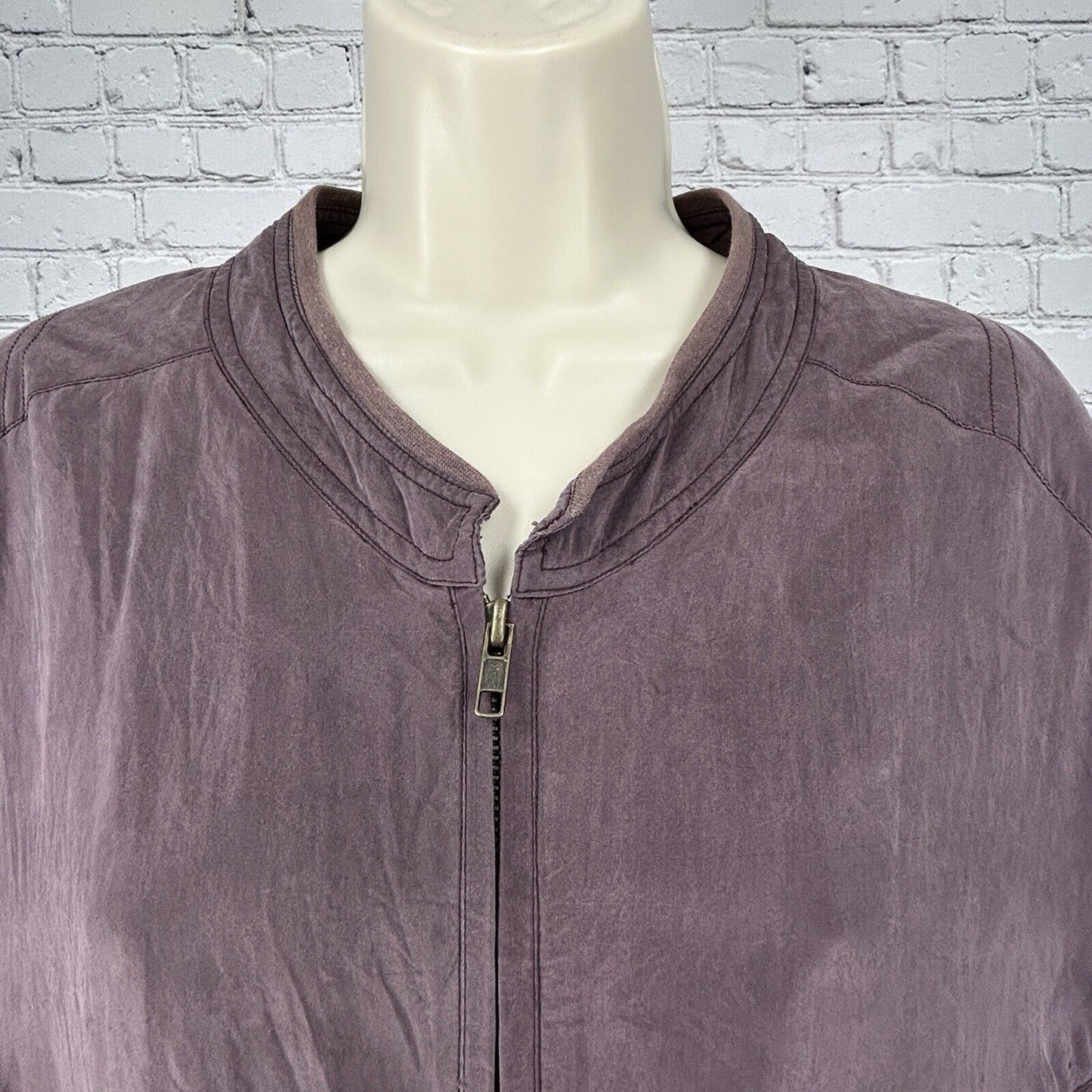 Commander Purple 100% Silk Zip Up Softshell Bomber Jacket Women’s Size Large L