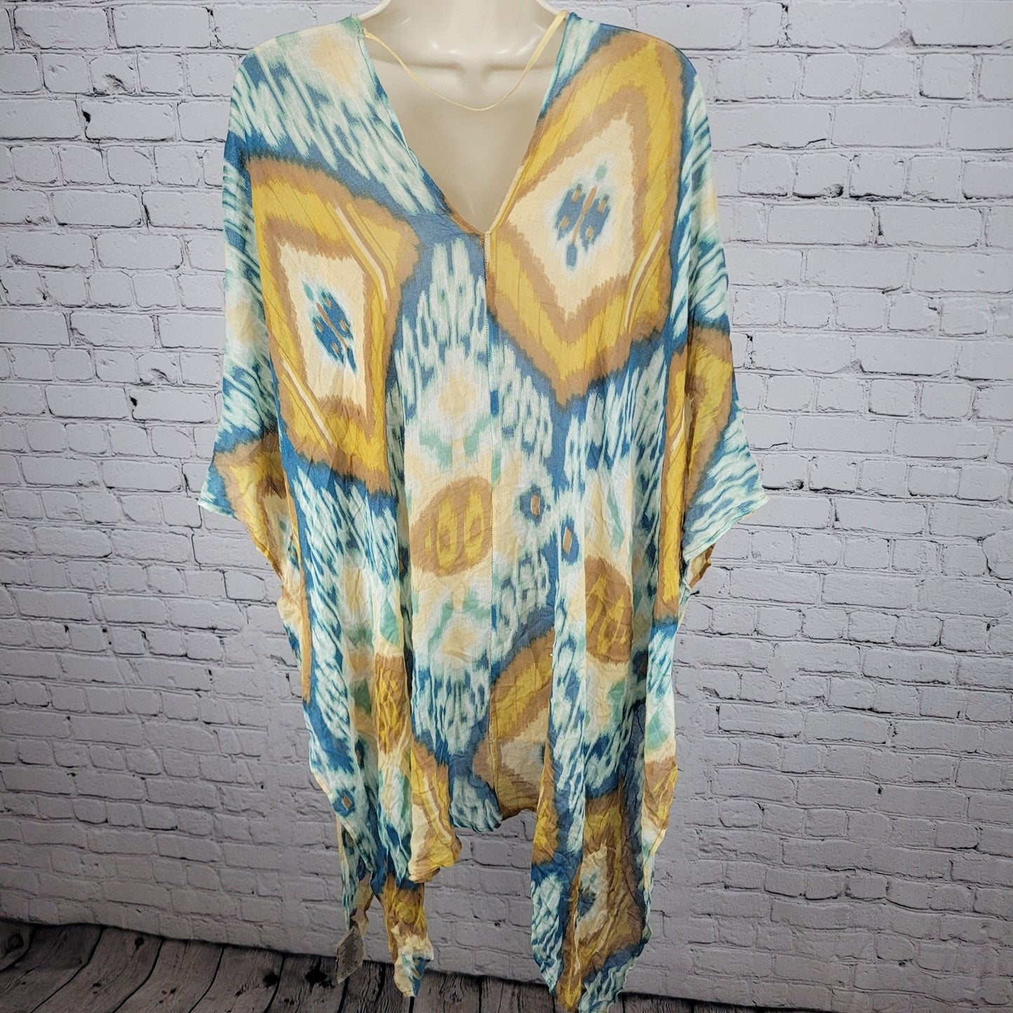 Free People By Bindya Multicolor Lightweight Gauzy Open Duster Cardigan One Size